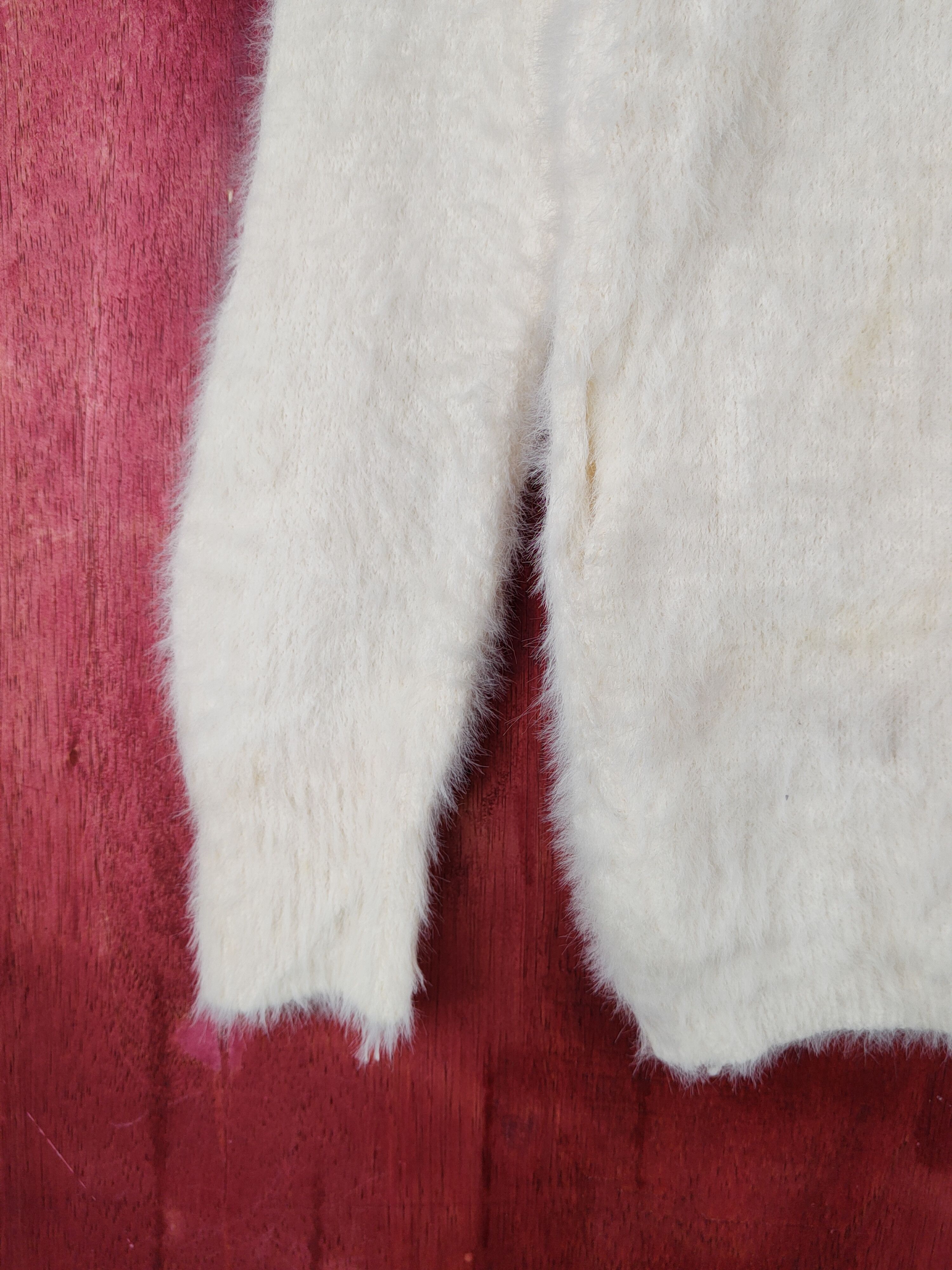 Homespun Knitwear × Japanese Brand R.L.O White Shag Shaggy Fur Mohair Knitwear #S1995 Size S / US 4 / IT 40 - 4 Thumbnail