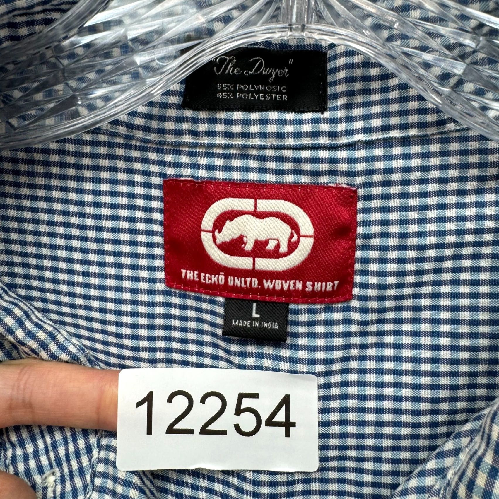 Ecko Unltd. Ecko Unltd Button Down Shirt L Mens Woven The Dwyer Blue Gingham Plaid Shirt Size US L / EU 52-54 / 3 - 7 Thumbnail
