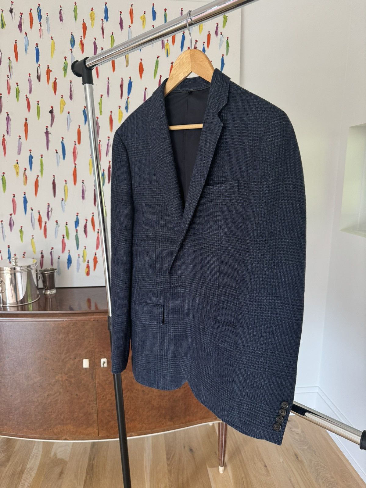 J.Crew J.Crew Houndstooth Navy Ludlow Blazer Size 38R - 2 Thumbnail