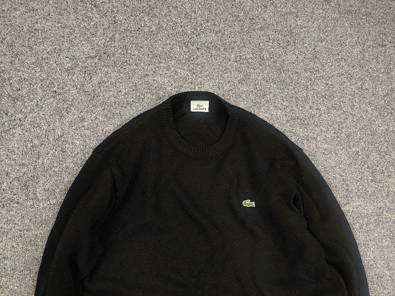 Lacoste Vintage 90's Lacoste All Black Logo Textured Sweater Jumper Size US M / EU 48-50 / 2 - 4 Thumbnail