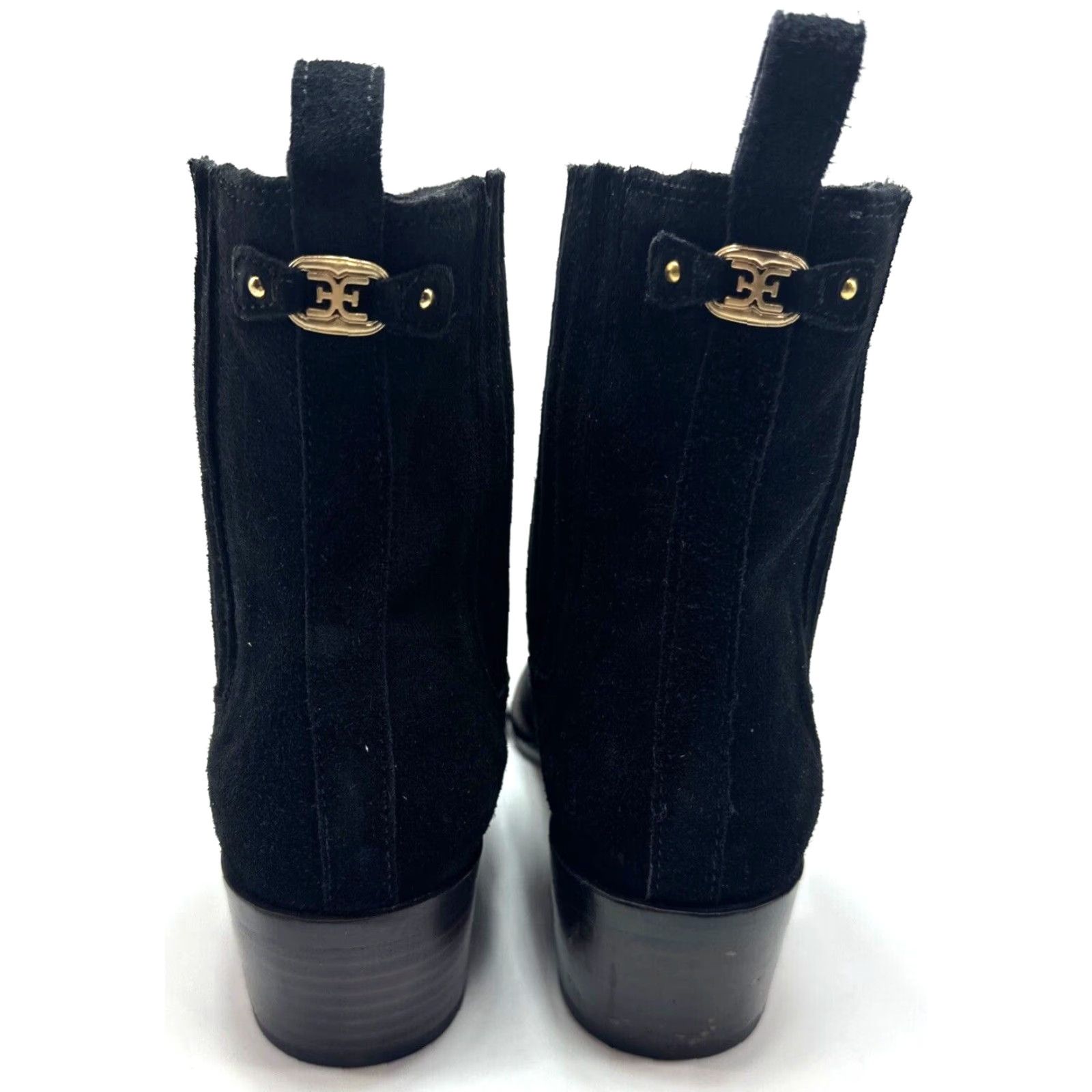 Sam Edelman VINTAGE Sam Edelman Bronson Ankle Boots Chelsea Black Suede Block Heel Size 8 Women’s Bootie Shoes Womens Size US 8 / IT 38 - 4 Thumbnail