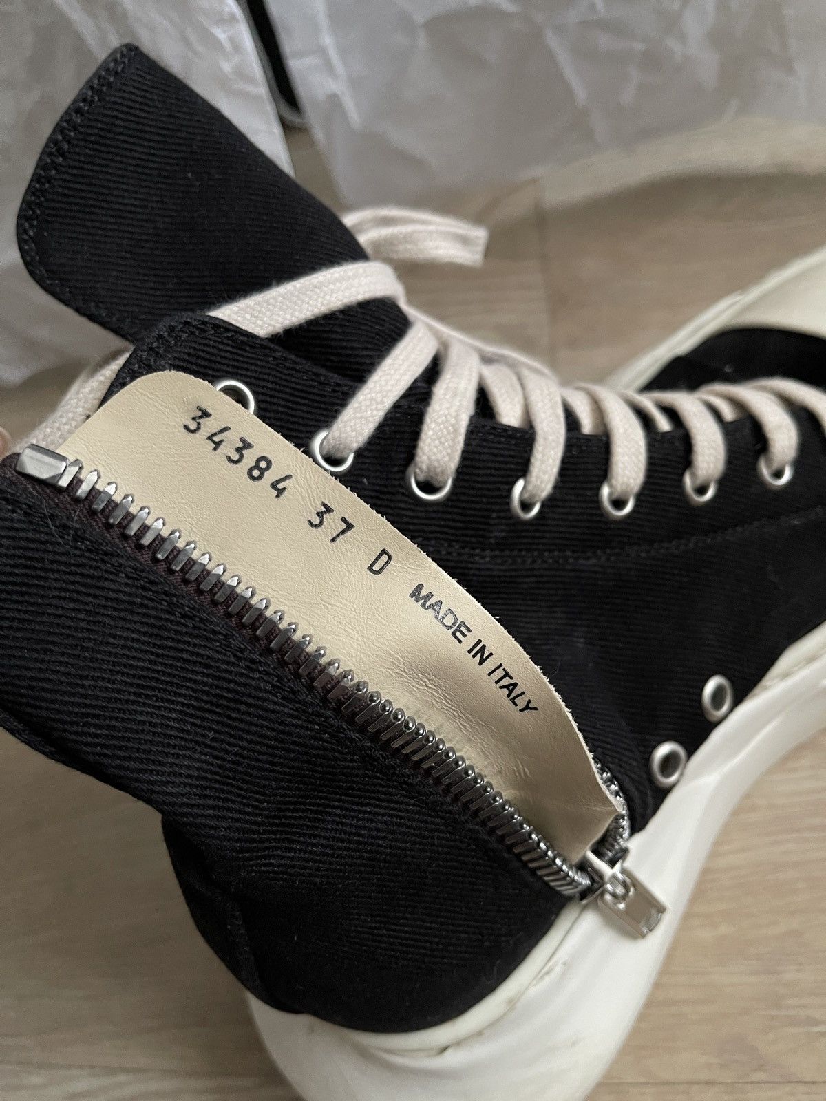 Rick Owens Drkshdw Rick Owens DRKSHDW abstract high sneakers Black milk Size US 7 / IT 37 - 3 Thumbnail
