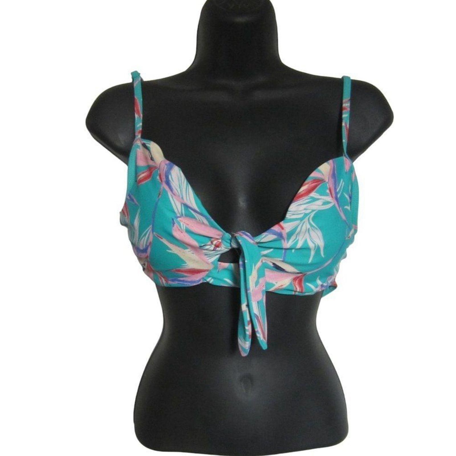 Other Tropical Tie Front Bikini Top Y2K Palm Leaf Print L (11–13) Size ONE SIZE - 2 Thumbnail