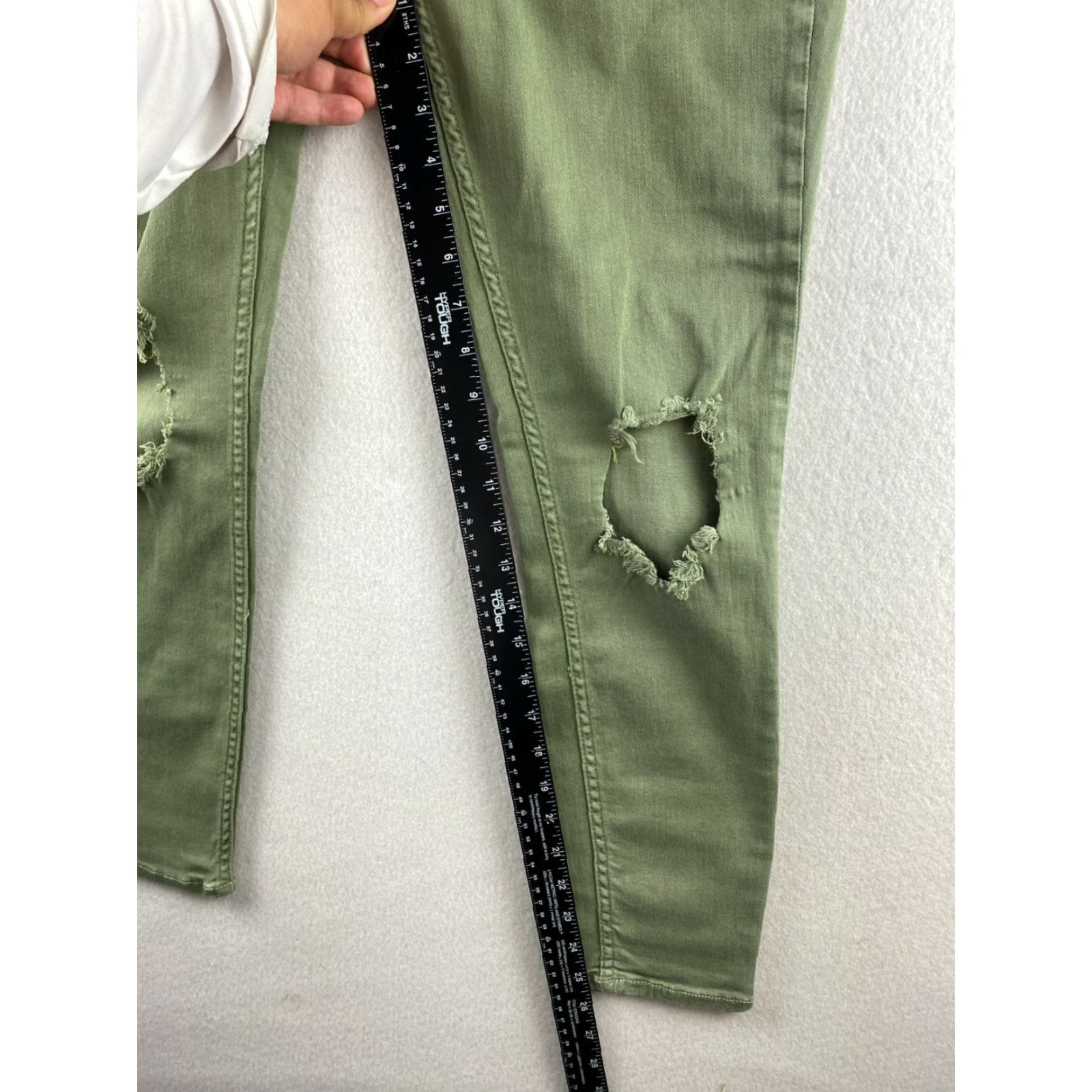 Free People Free People Jeans Womens 30 Green Ankle Stretch Denim High Rise Tapper Pants Size 30" / US 8 / IT 44 - 5 Thumbnail