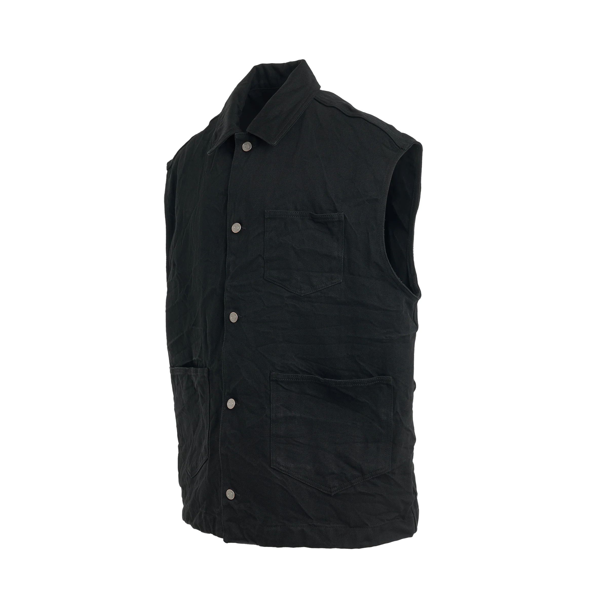 WE11DONE o1mris0824 Denim Vest in Black Size US M / EU 48-50 / 2 - 2 Thumbnail