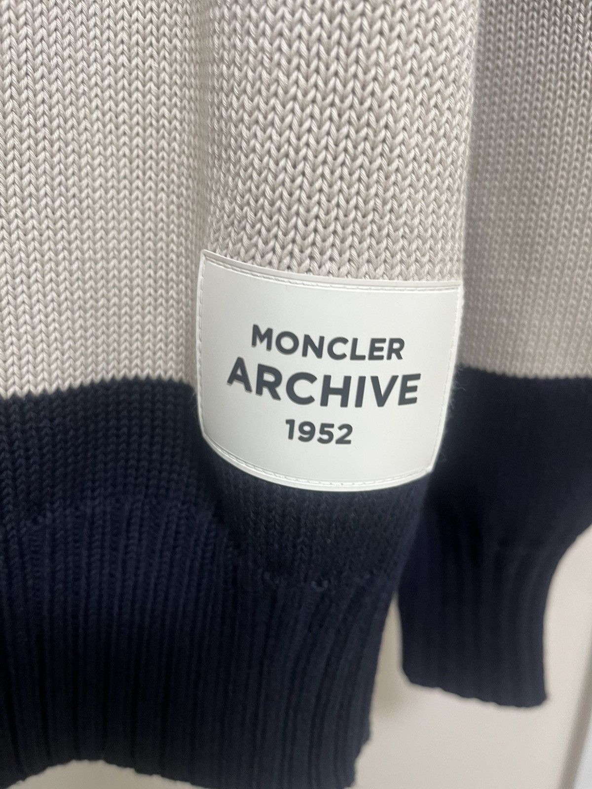 Moncler Moncler Cotton Striped Knit Hoodie Sz XL Size US XL / EU 56 / 4 - 2 Thumbnail