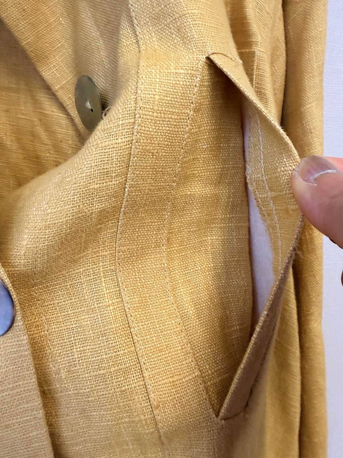 Other Spin Studio 100% Linen Women M Yellow Mustard Boxy USA Size M / US 6-8 / IT 42-44 - 7 Thumbnail