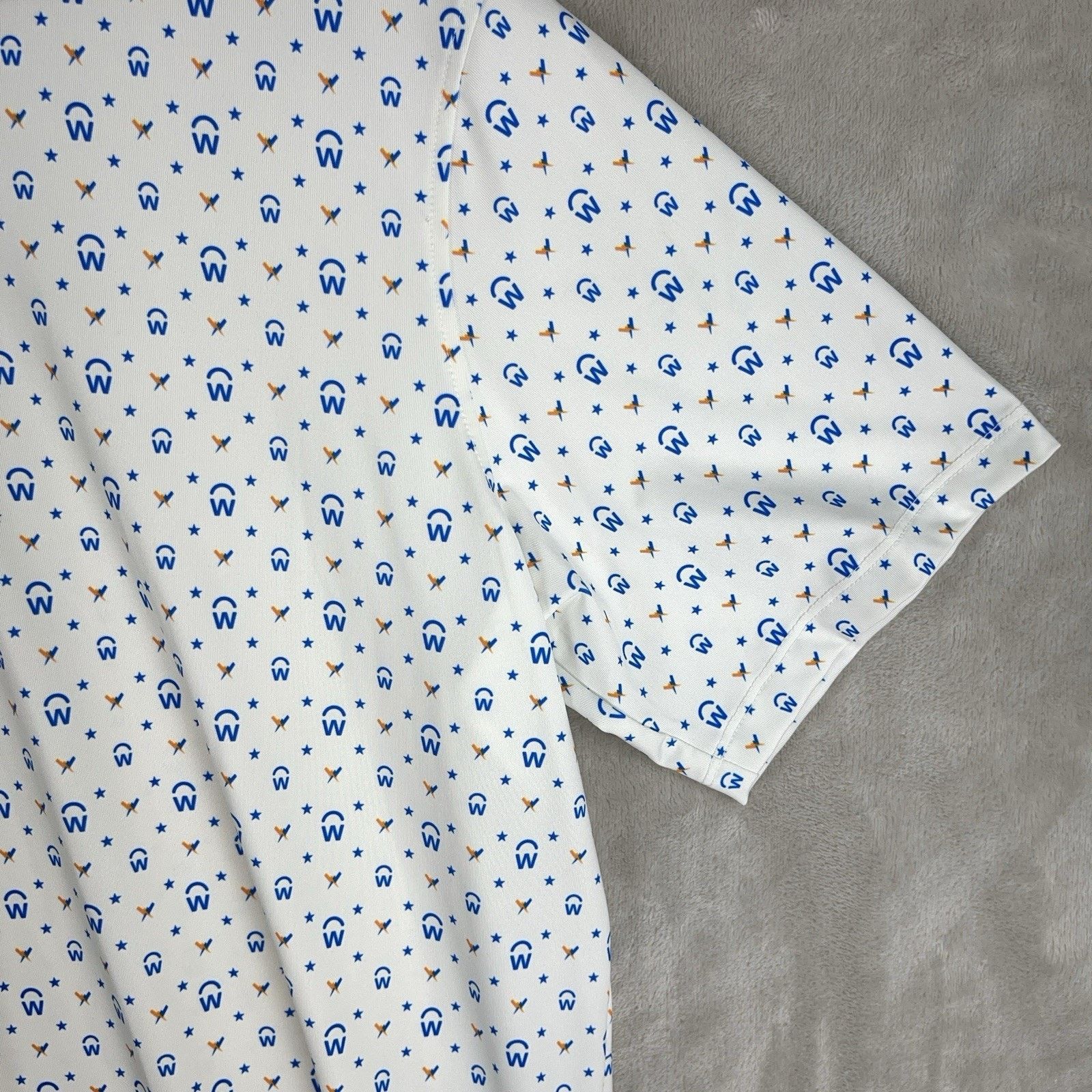 Other Greyson Golf Polo Mens Medium White Blue Workday AOP Size US M / EU 48-50 / 2 - 8 Thumbnail