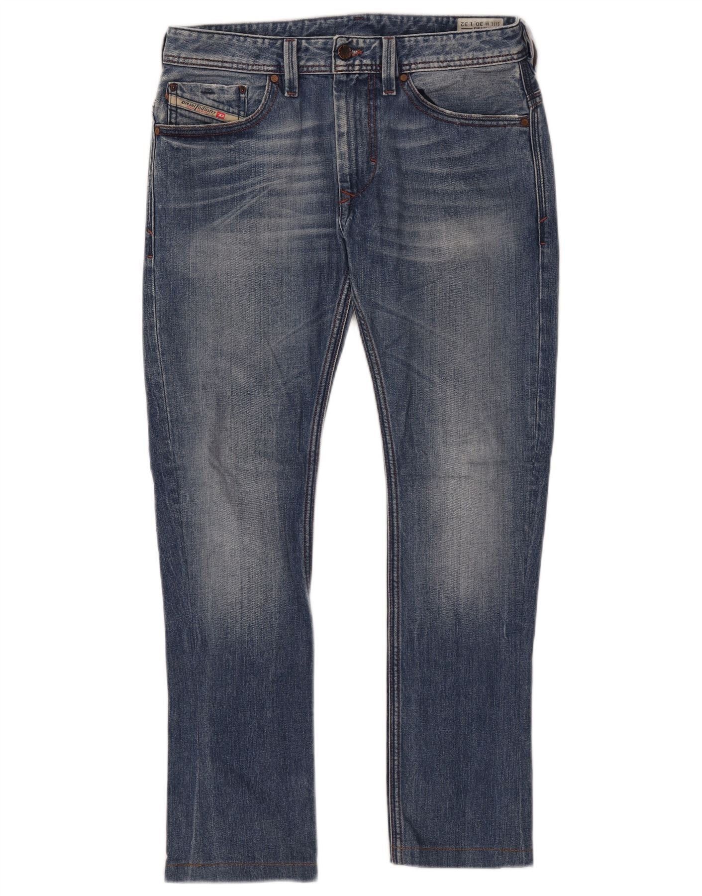 Diesel Mens Thanaz Slim Skinny Jeans W30 L32 Blue Cotton Size US 30 / EU 46 - 1 Thumbnail