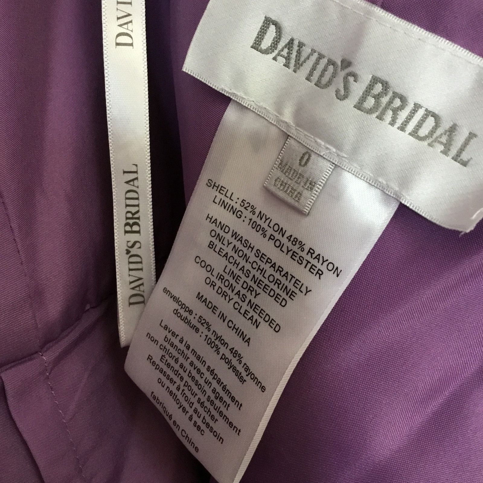 Other David's Bridal Dark Purple Strapless Lace Dress Size XS / US 0-2 / IT 36-38 - 12 Thumbnail