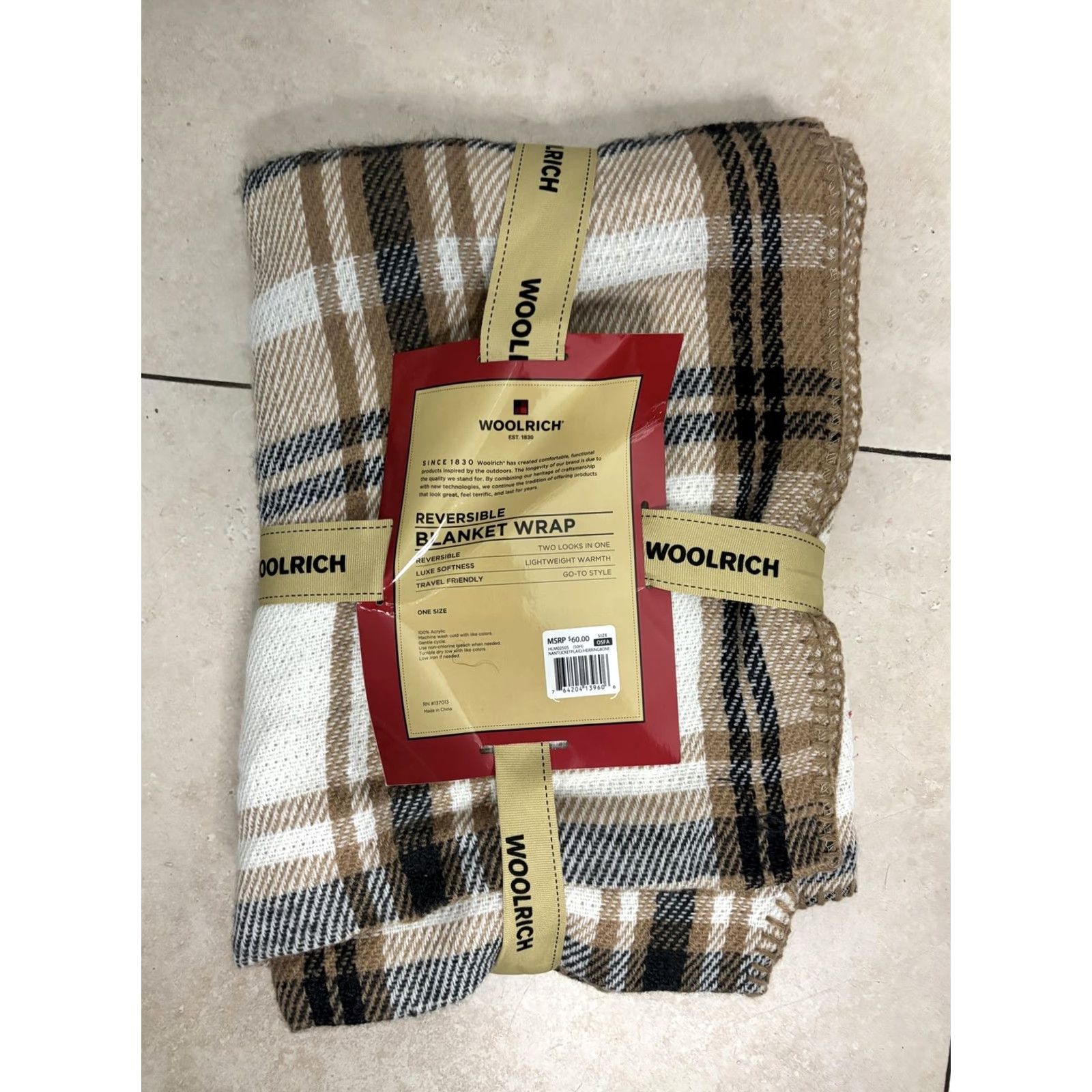 Vintage Woolrich Reversible Blanket Wrap Womens One Size Plaid Lightweight Cozy Open Front Long Jacket/Coat Style Kimono Size ONE SIZE - 3 Thumbnail