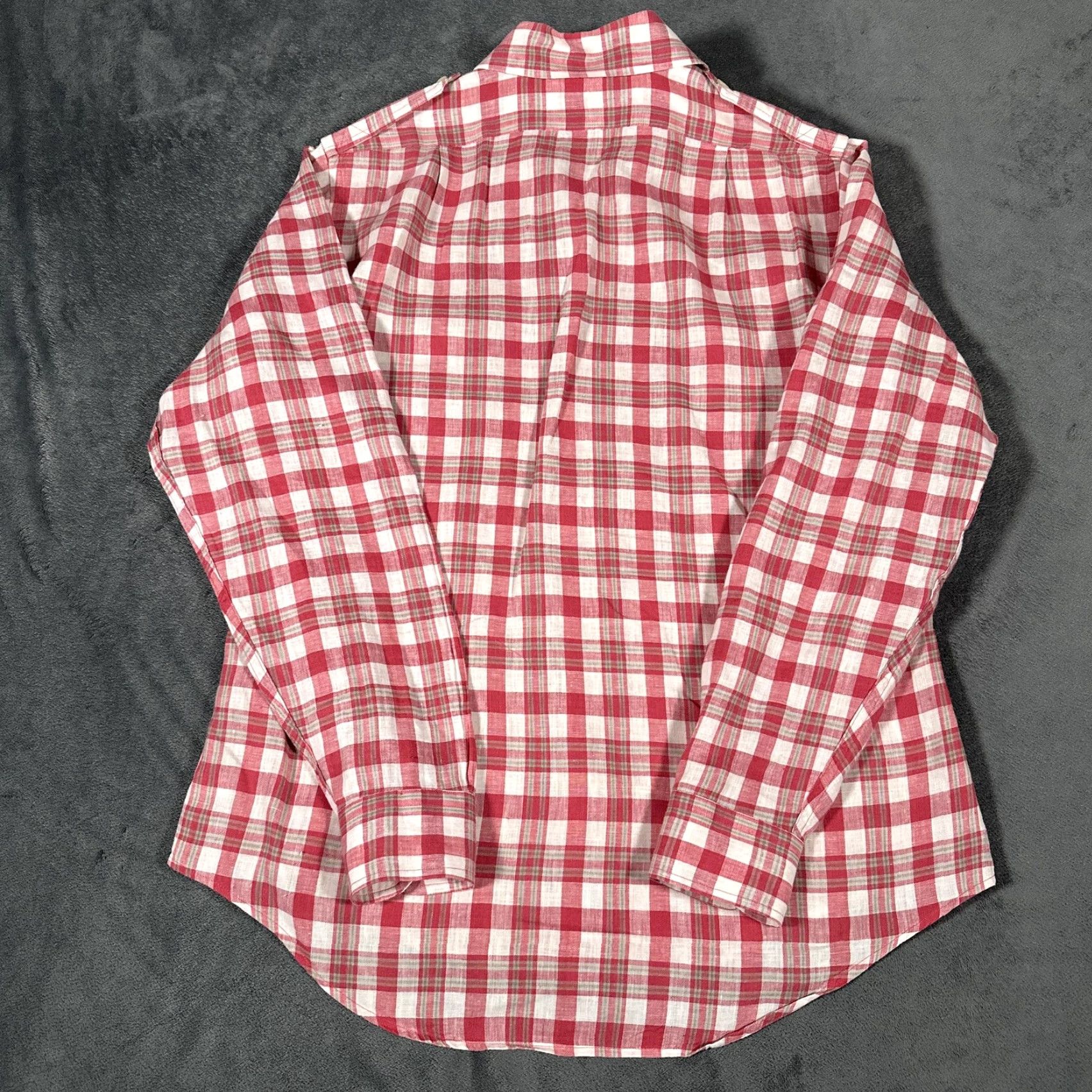Brooks Brothers Brooks Brothers Shirt Mens Medium Red Plaid Linen Slim Fit Button Down Size US M / EU 48-50 / 2 - 7 Thumbnail
