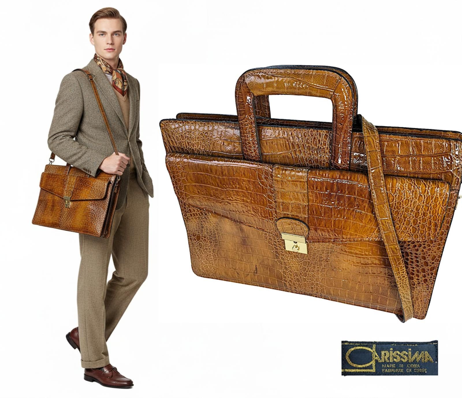 Other Carissima Briefcase Laptop Bag South Korea Faux Crocodile Size ONE SIZE - 1 Thumbnail