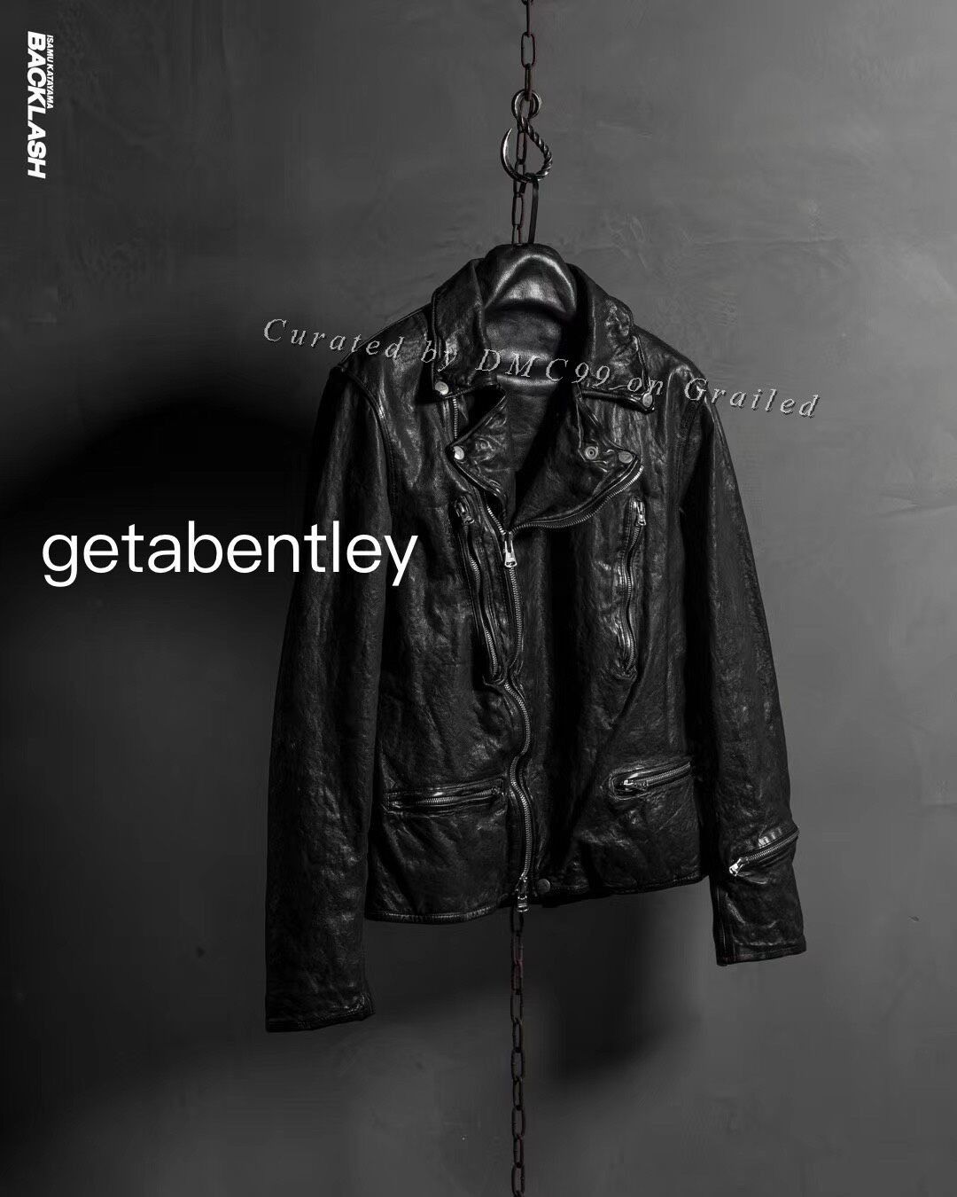 Isamu Katayama Backlash Black single riders leather jacket Isamu