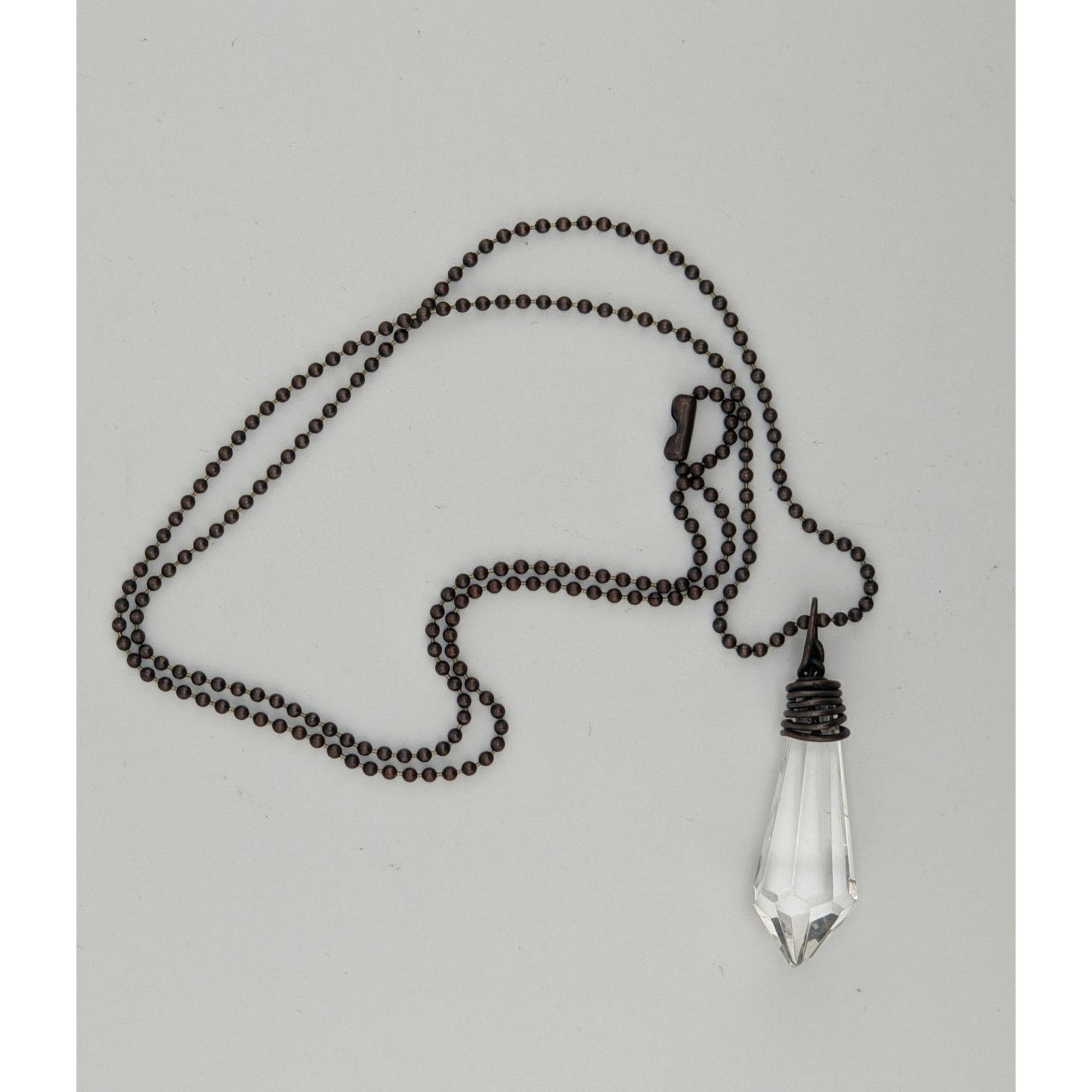 Handmade Handmade Whimsical Crystal Teardrop Prism Necklace With Copp Size ONE SIZE - 4 Thumbnail