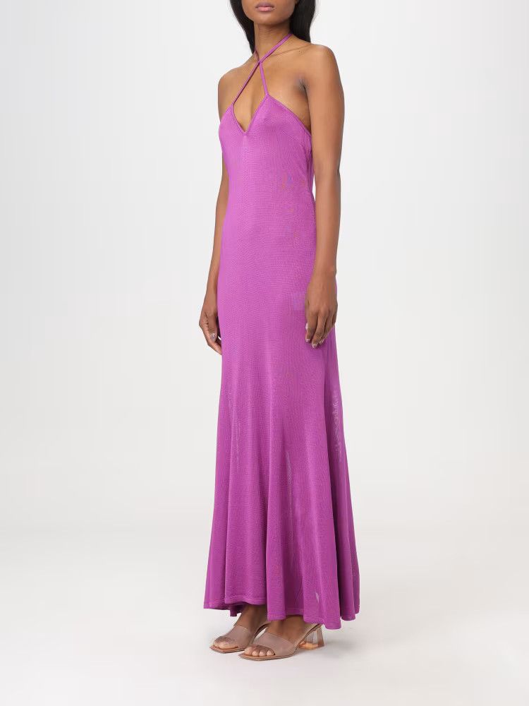 Tom Ford o1w1db10525 ACK418 Halterneck Flare Maxi Dress in Purple Size XS / US 0-2 / IT 36-38 - 3 Thumbnail