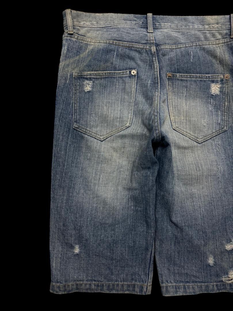 Vintage GRUNGE Insane Japanese Short Jeans Distressed Ripped Mudwash Size US 32 / EU 48 - 12 Thumbnail