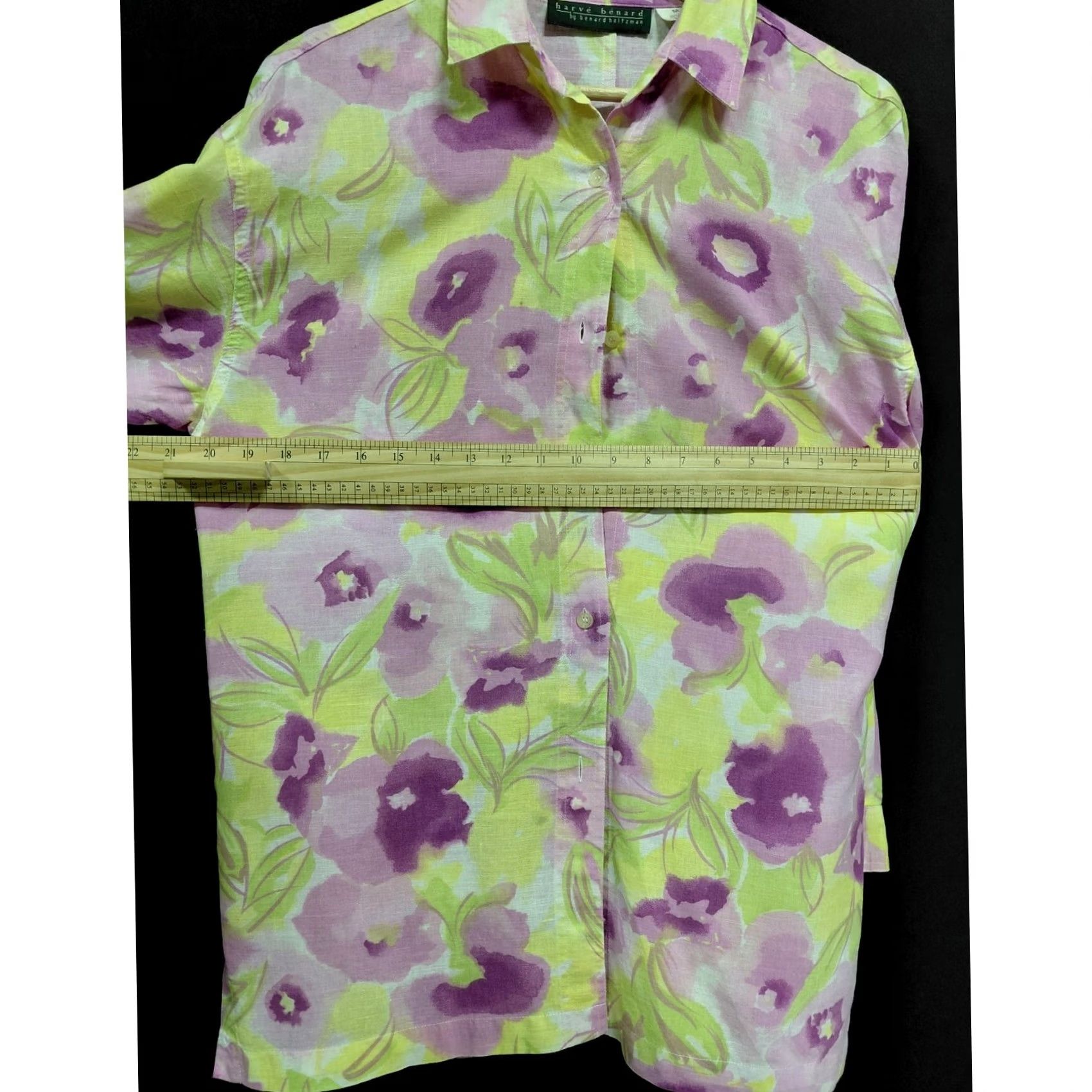 Vintage harvé benard by benard holtzman Linen Blend Floral Button Front Shirt Women’s Size M / US 6-8 / IT 42-44 - 6 Thumbnail