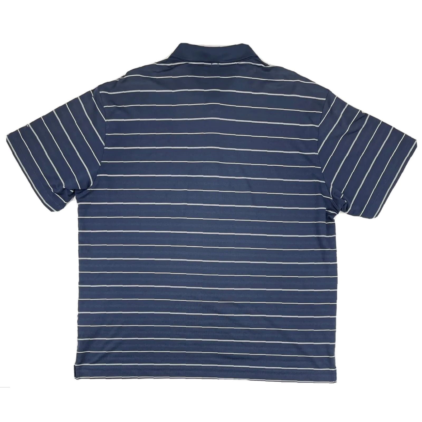 Nike Nike Dri-Fit Polo Shirt Men XL Navy Blue Striped Lightweight Golf Collared Logo Embroidered Short Sleeve Regular Knit Polyester Size US XL / EU 56 / 4 - 3 Thumbnail