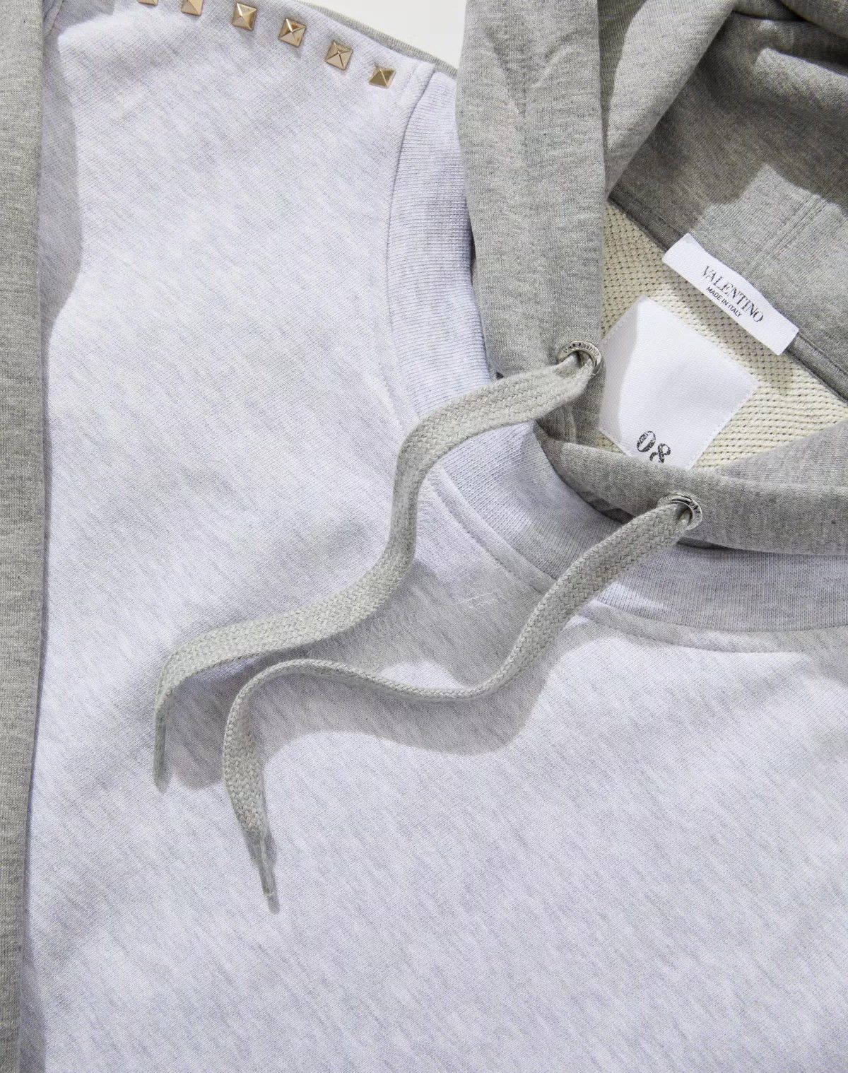 Valentino oc11z0725 Cotton Hooded Sweatshirt in Light Grey Size US XL / EU 56 / 4 - 3 Thumbnail