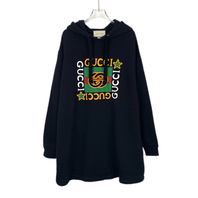 Gucci Gucci Black logo printed hooded long-sleeved cotton sweatsh Size US S / EU 44-46 / 1 - 1 Thumbnail