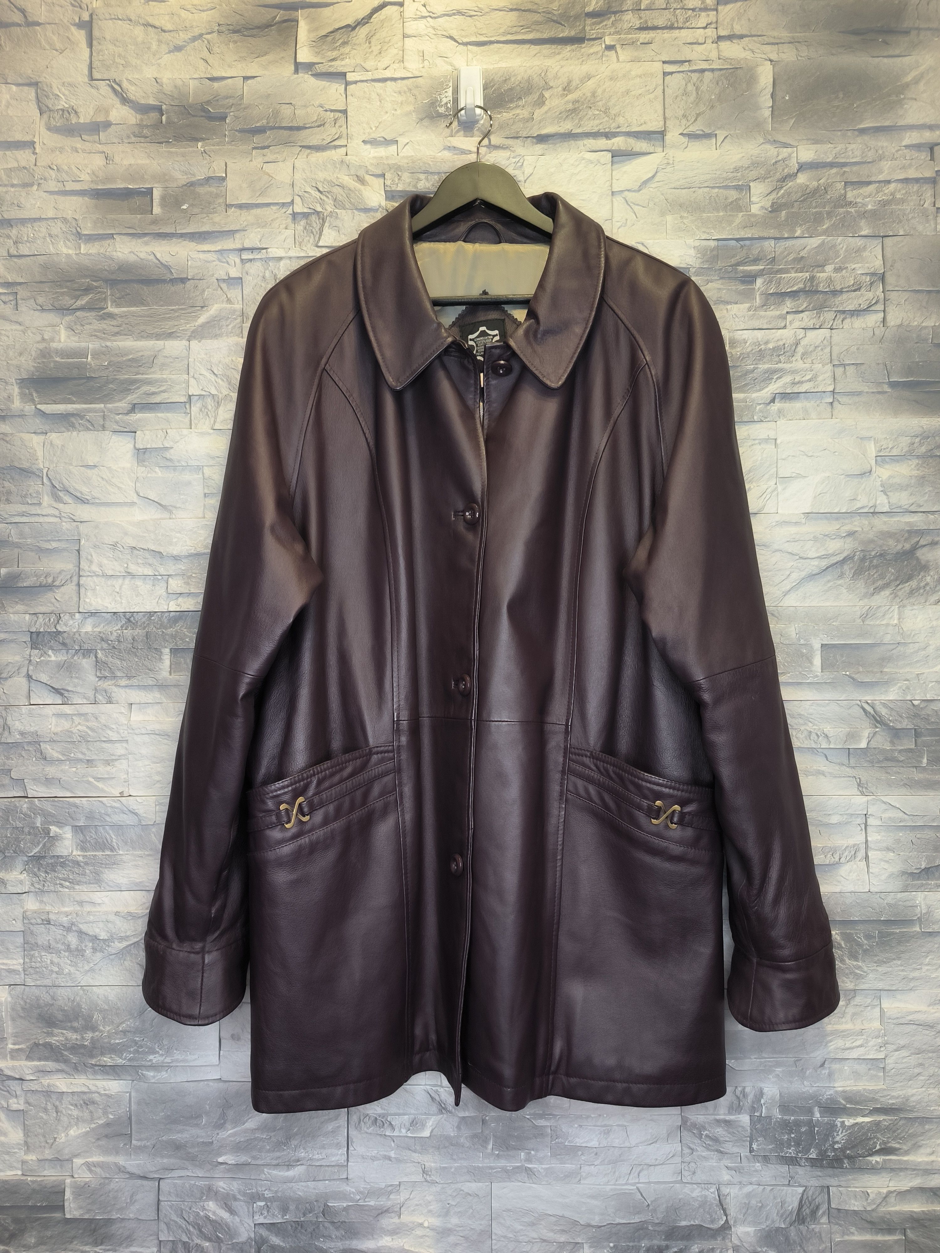 Other Vintage Leather Coat Jacket Violet Vera Pelle Size US XXL / EU 58 / 5 - 1 Thumbnail