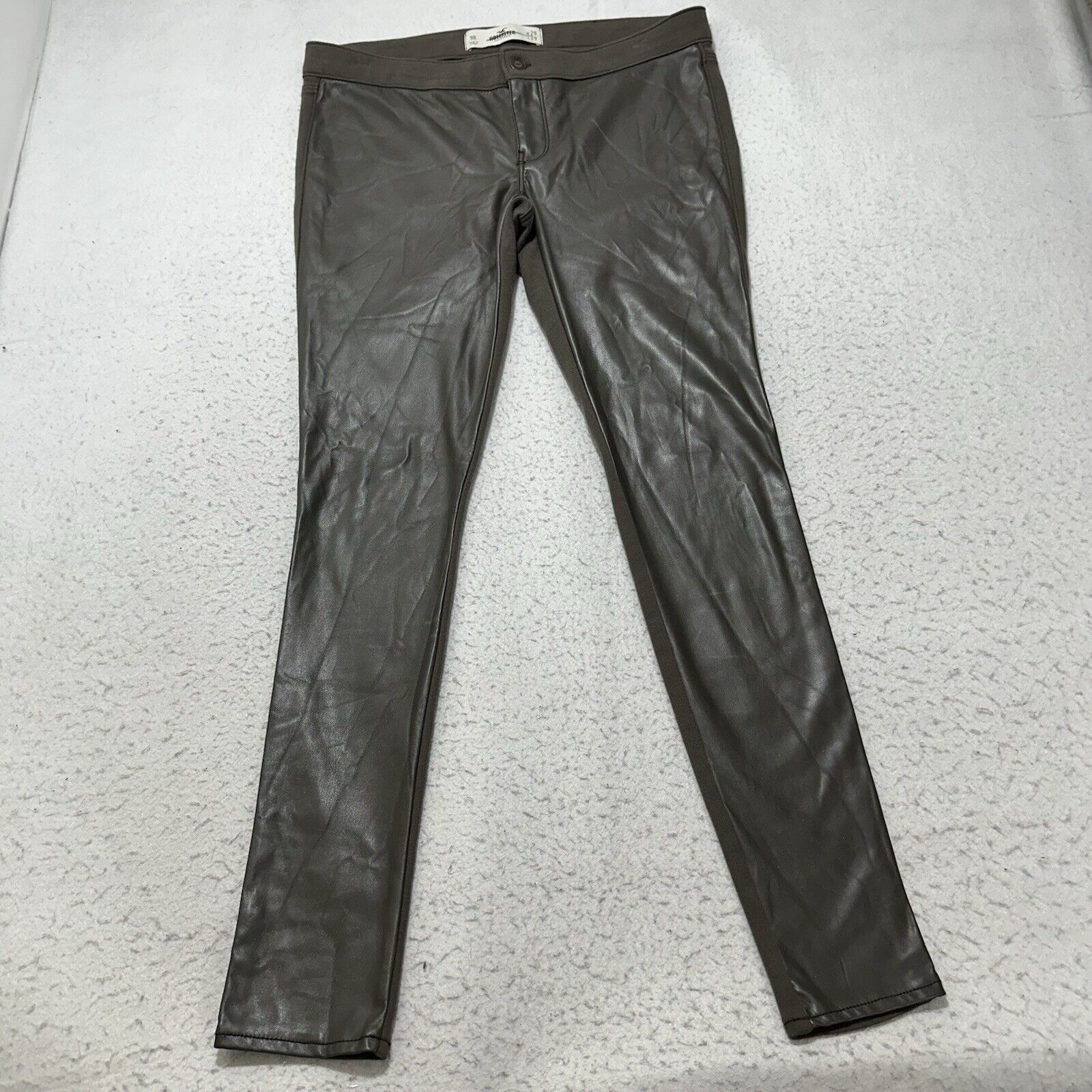 Hollister Hollister 9 Regular Faux Leather Front Skinny Pants Brown Size 32" / US 10 / IT 46 - 1 Thumbnail