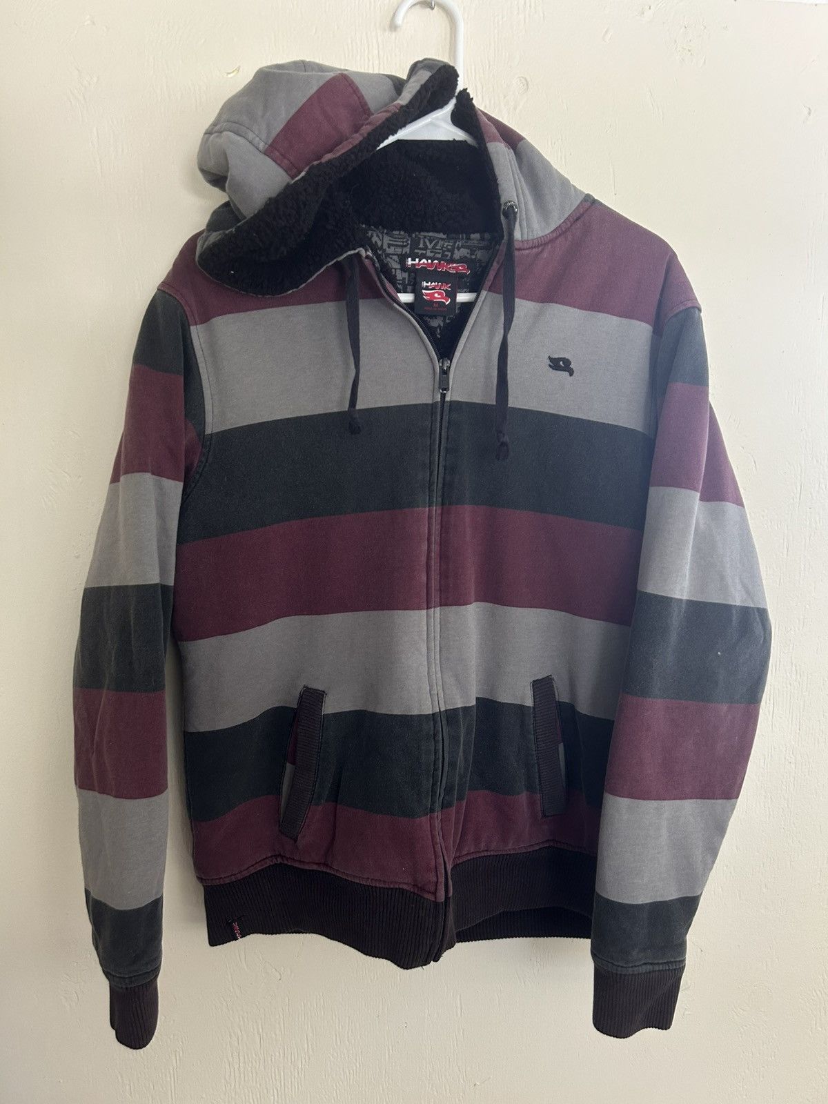 Hawk Y2K Tony Hawk Skater Zip Up Heavyweight Fur Hoodie Size US M / EU 48-50 / 2 - 1 Thumbnail