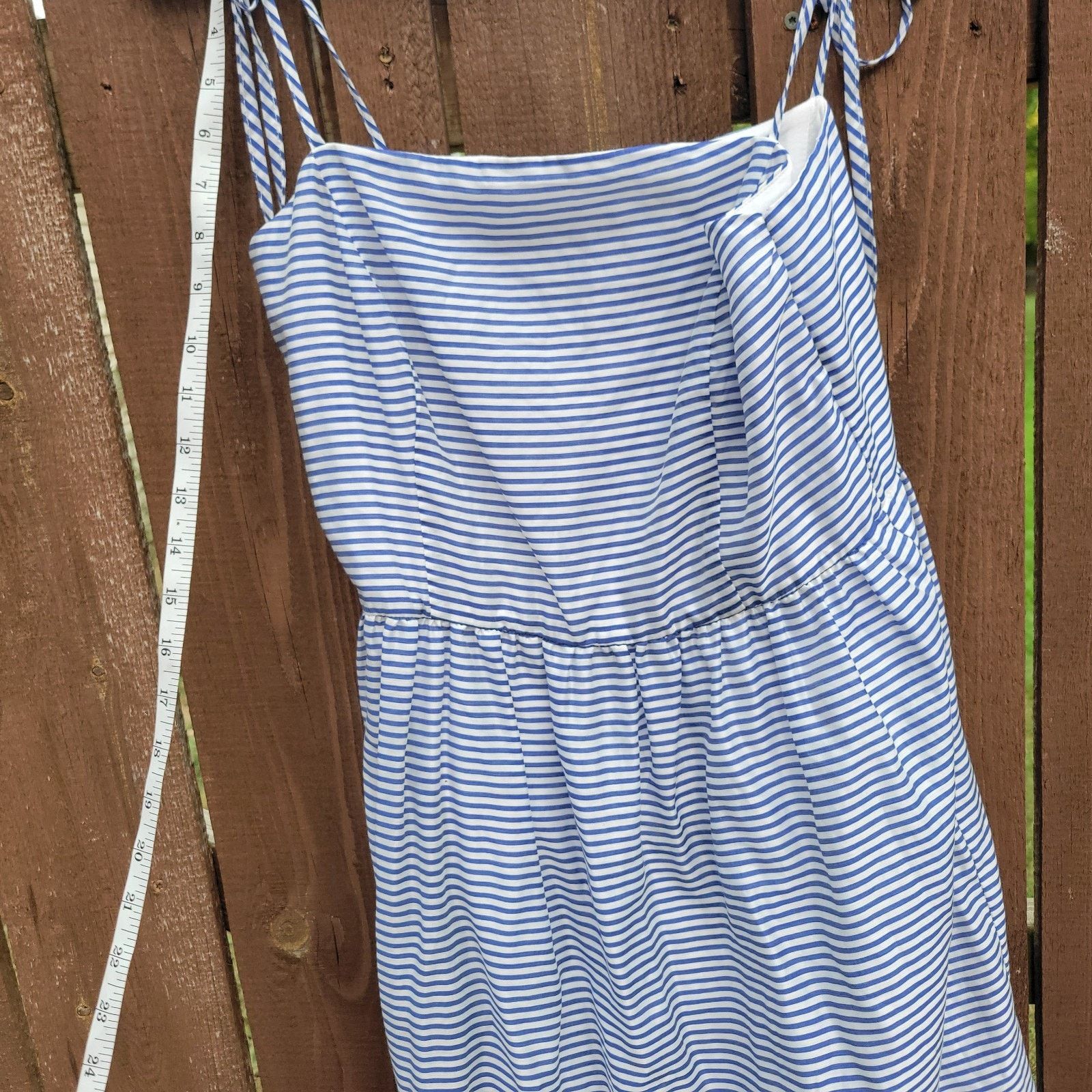 Gianni Valentino Gianni Bini Maxi Dress SZ 8 Navy Stripe Summer Tie Strap Size M / US 6-8 / IT 42-44 - 8 Thumbnail