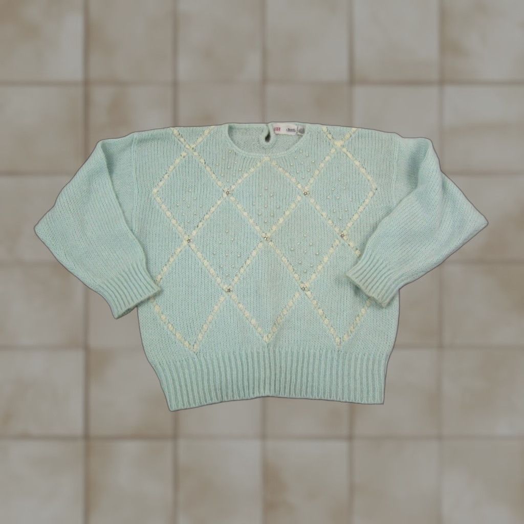 Vintage VINTAGE Dana Scott Sweater Womens M Green Crew Neck Fisherman Knit Pullover 80s 90s American Mens Womens Girls Size M / US 6-8 / IT 42-44 - 1 Thumbnail