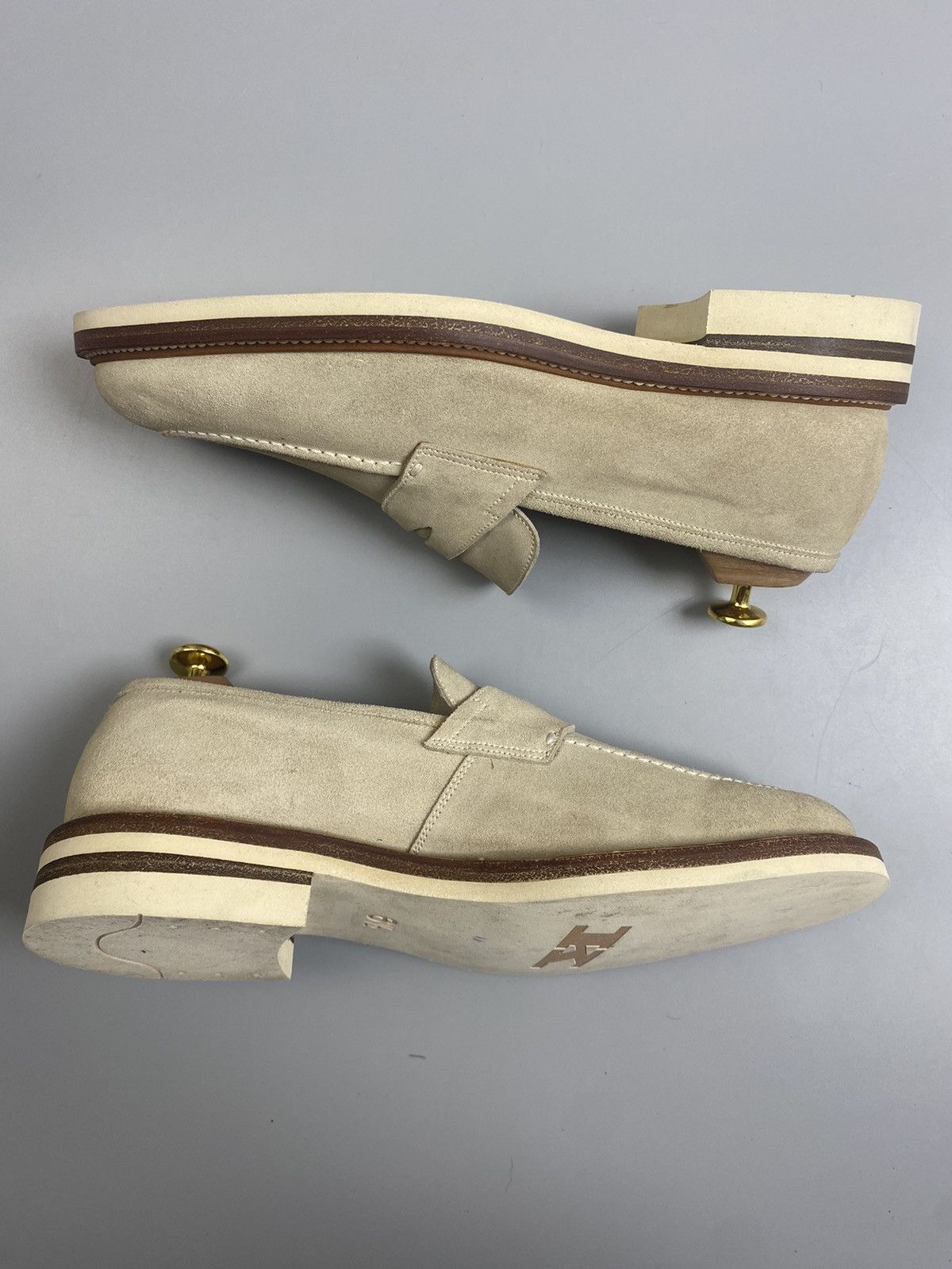 Kiton Kiton Beige Leather Suede Loafers Size US 6.5 / EU 39-40 - 7 Thumbnail