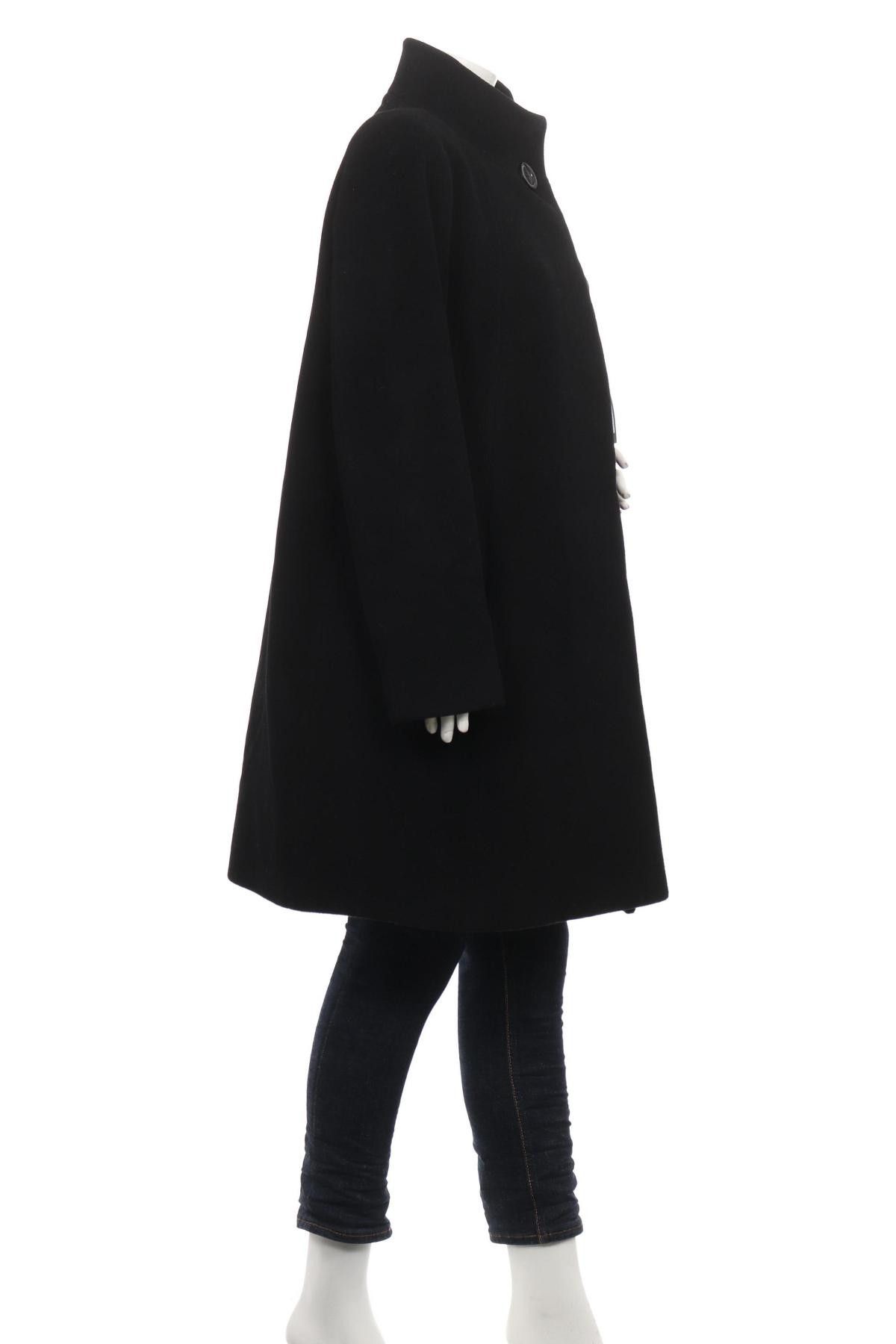Cinzia Rocca Iconic Black Coat Cashmere blend Size XXL / US 16-18 / IT 52-54 - 6 Thumbnail