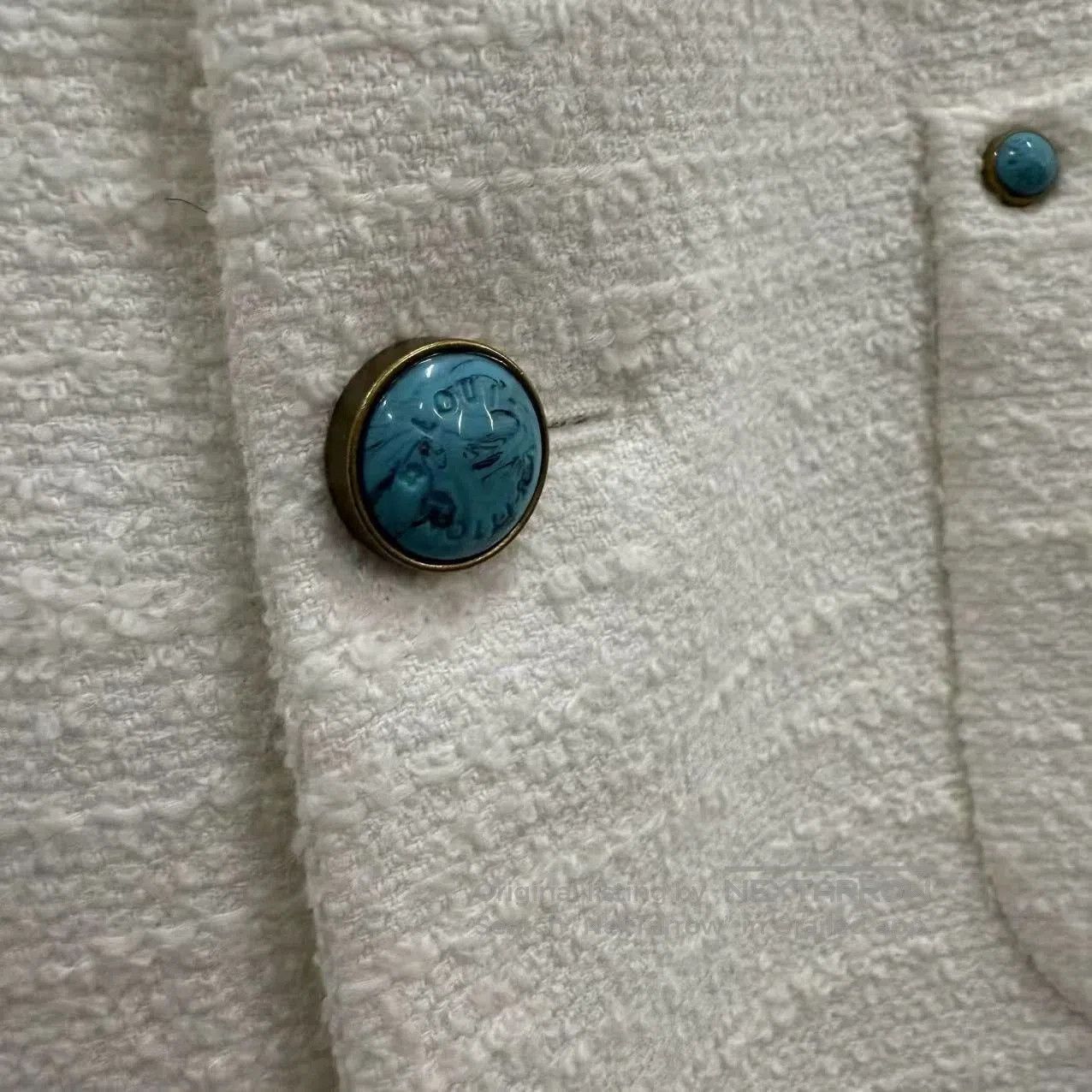 Louis Vuitton louis vuitton white turquoise button jacket. Size L / US 10 / IT 46 - 3 Thumbnail