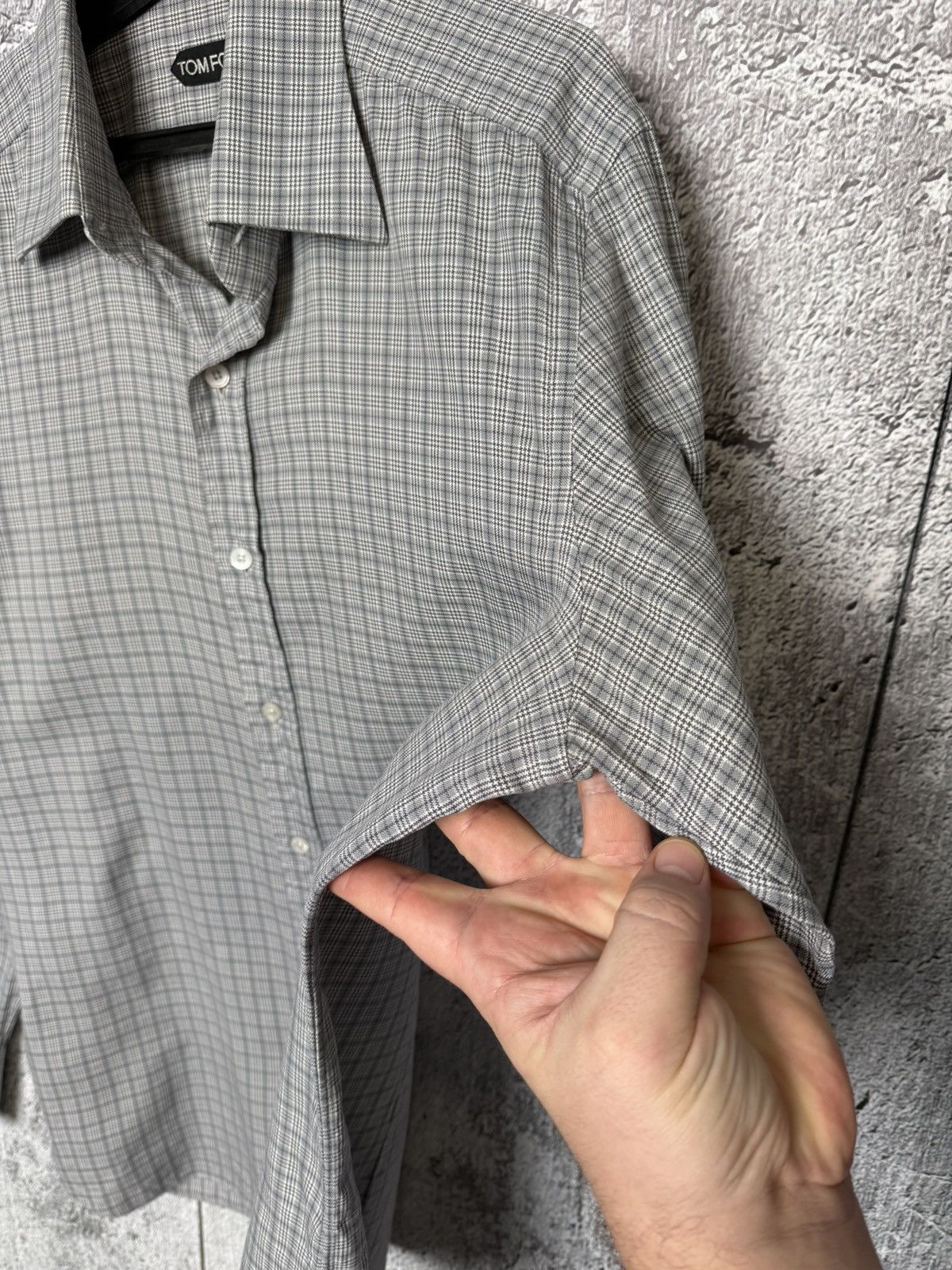 Tom Ford Tom Ford 94S1JE Grey Plaid Button Up Shirt Long Sleeve Men’s Size US L / EU 52-54 / 3 - 17 Thumbnail