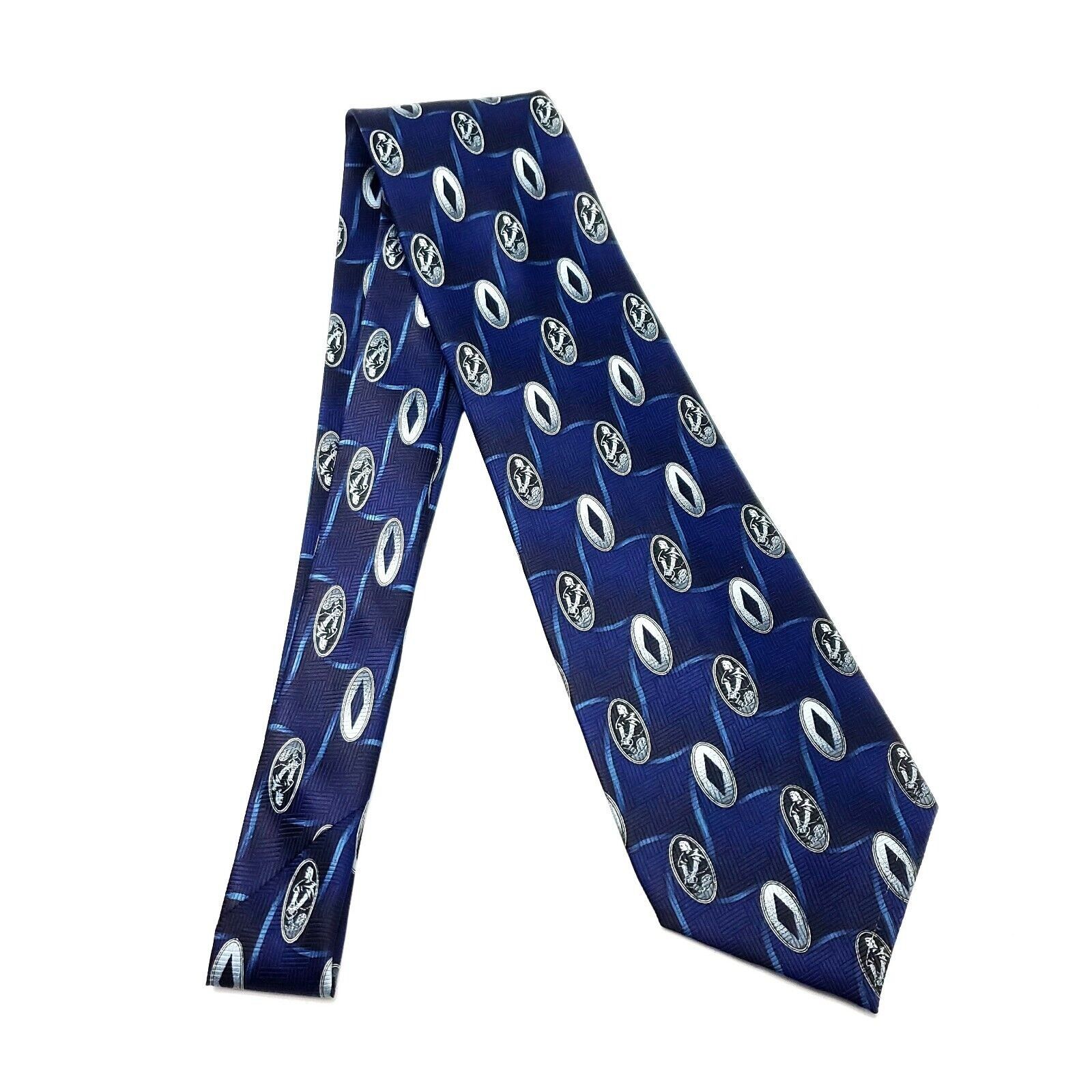 Vintage Johnson Brothers Polyester Tie Blue Geometric Size ONE SIZE - 6 Thumbnail