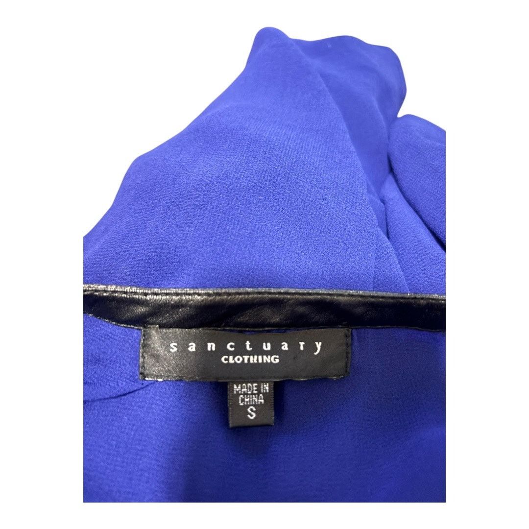 Sanctuary sanctuary Blue Sheer Blouse Size S Black leather trim Size S / US 4 / IT 40 - 3 Thumbnail
