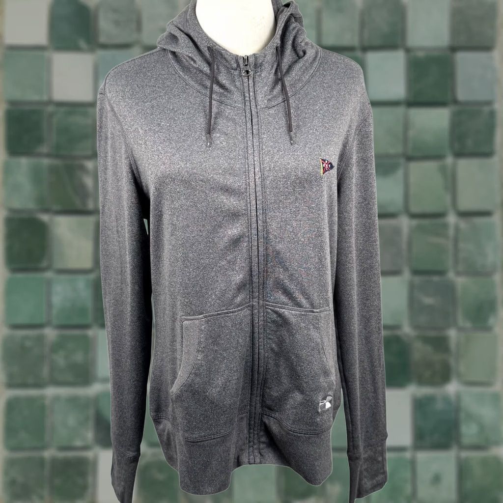 Under Armour Under Armour Womens L Full Zip Hoodie Grey GPYC Yacht Club LW1576 Retro Sporty Hoodie Size L / US 10 / IT 46 - 1 Thumbnail