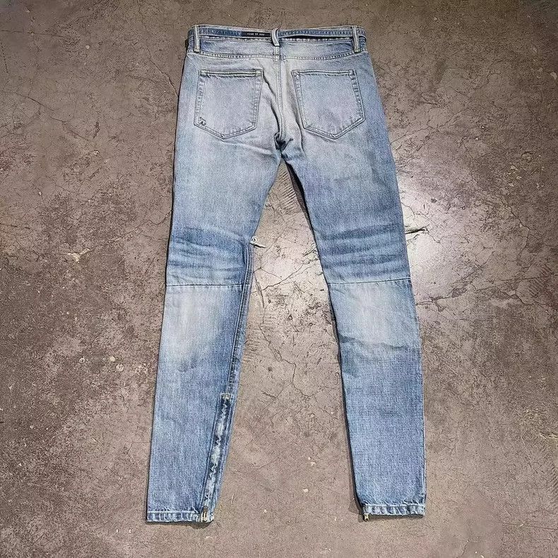 Fear of God Fear of God Wash break blue cow jeans with zipper Size US 32 / EU 48 - 4 Thumbnail