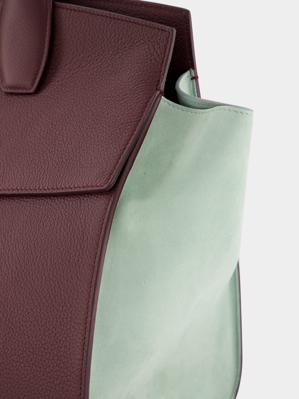 Salvatore Ferragamo o1s1rm0924 Size: OS / Studio Leather Bag in Dark Barolo/Sage Size ONE SIZE - 7 Thumbnail