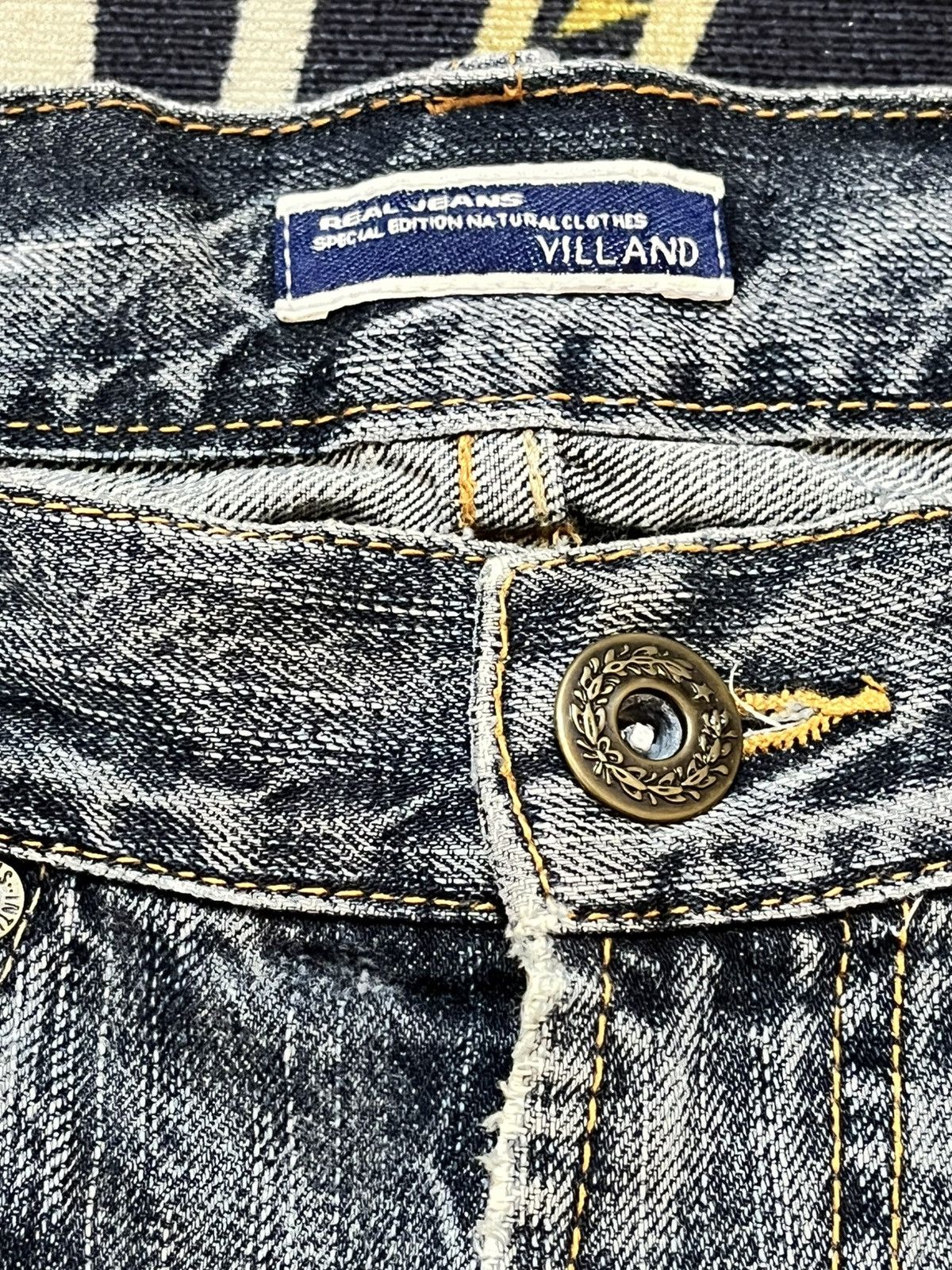 VILLAND Vintage Villand Whiskering Faded Distressed Denim Size US 33 - 9 Thumbnail