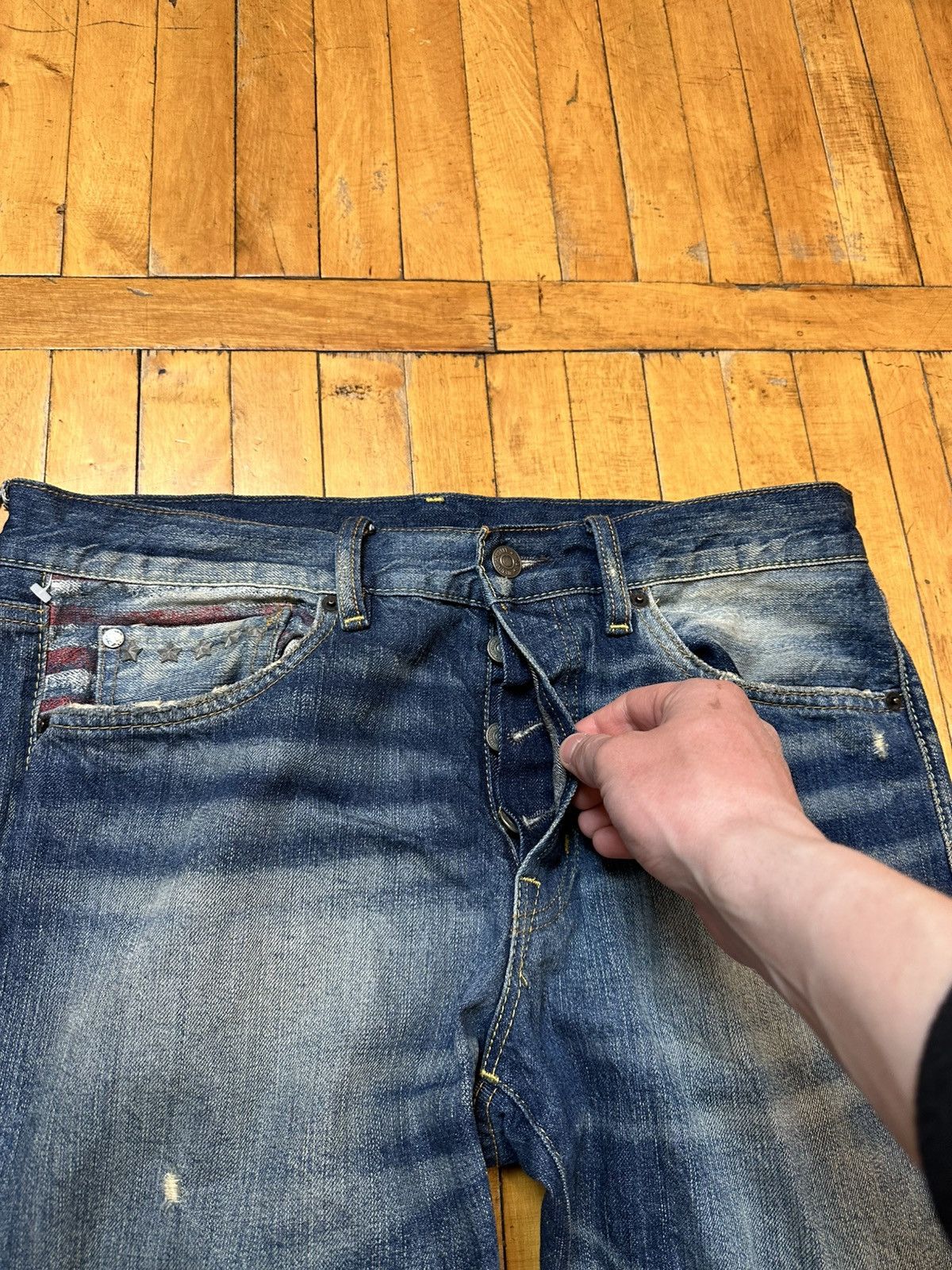 Denim & Supply Ralph Lauren 🔥 FW14 Denim Supply Ralph Lauren Distressed Denim Jeans Pant Size US 33 - 6 Thumbnail