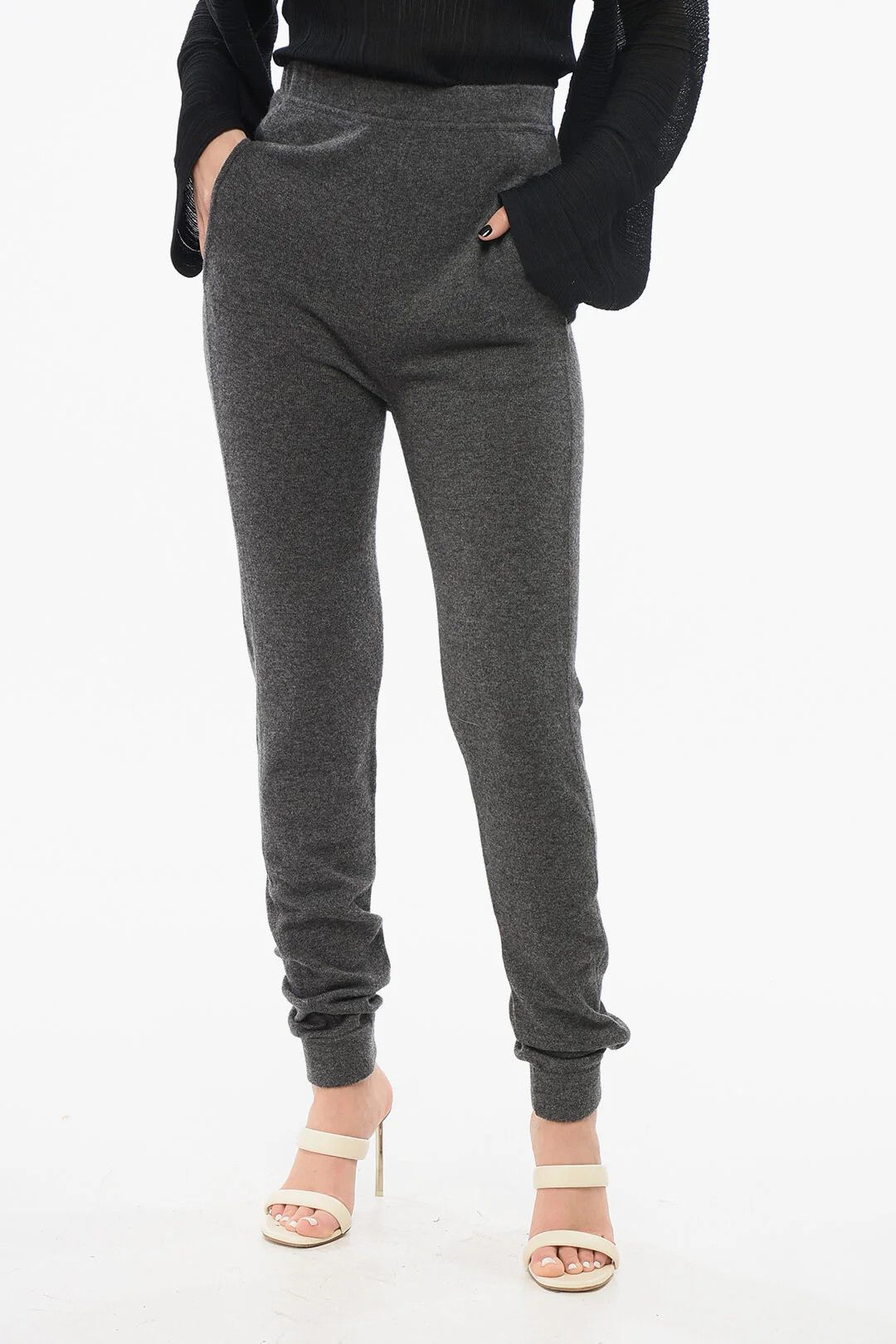 Saint Laurent Paris og1mm0326 Pure Cashmere Leggings in Grey Size 28" / US 6 / IT 42 - 1 Thumbnail