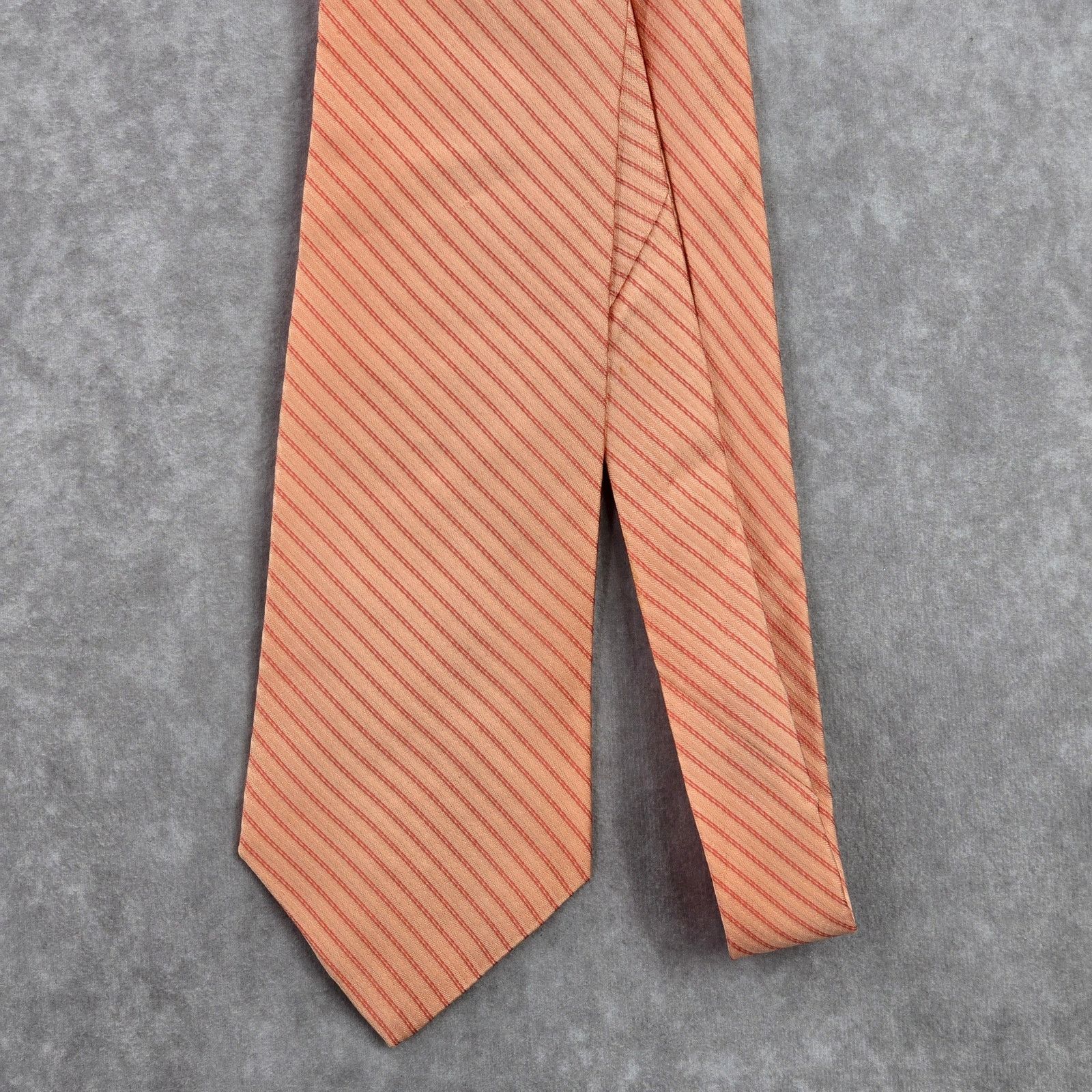 Other City of London Orange Stripe Geometric 100% Silk Neck Tie Size 30 - 2 Thumbnail