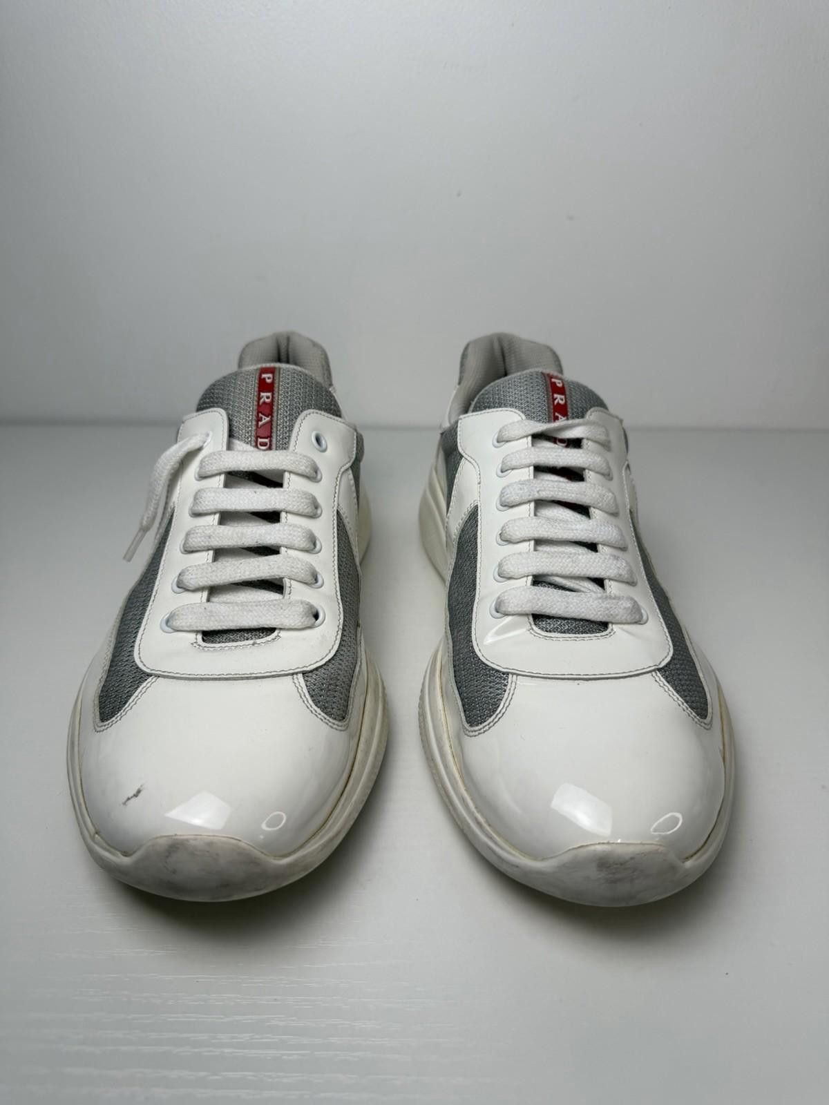 Prada Prada Americas Cup Sneakers White Grey Patent US 11 Italy Size US 11 / EU 44 - 2 Thumbnail