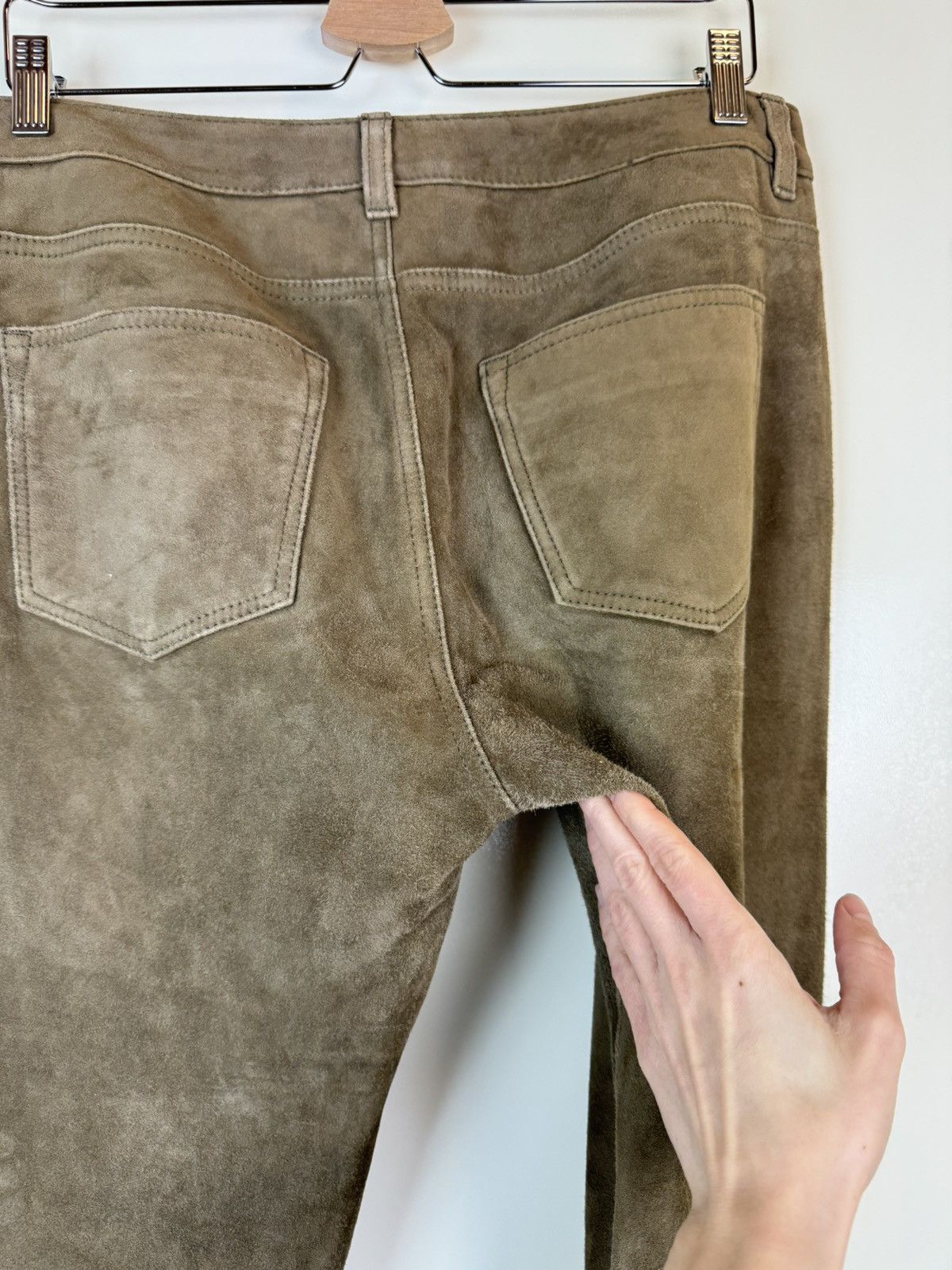 Lauren Ralph Lauren Ralph Lauren Suede Leather Brown Vtg Pants Trousers Cowboy Size 32" / US 10 / IT 46 - 10 Thumbnail