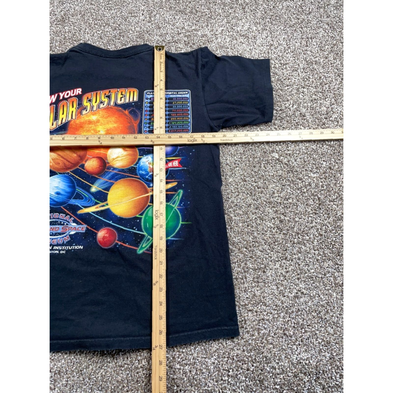 Vintage VINTAGE Smithsonian Institution Solar System T-Shirt Mens Medium Black Cotton Short Sleeve Crew Neck 100% Cotton Space 90s/Space Theme Size US M / EU 48-50 / 2 - 7 Thumbnail