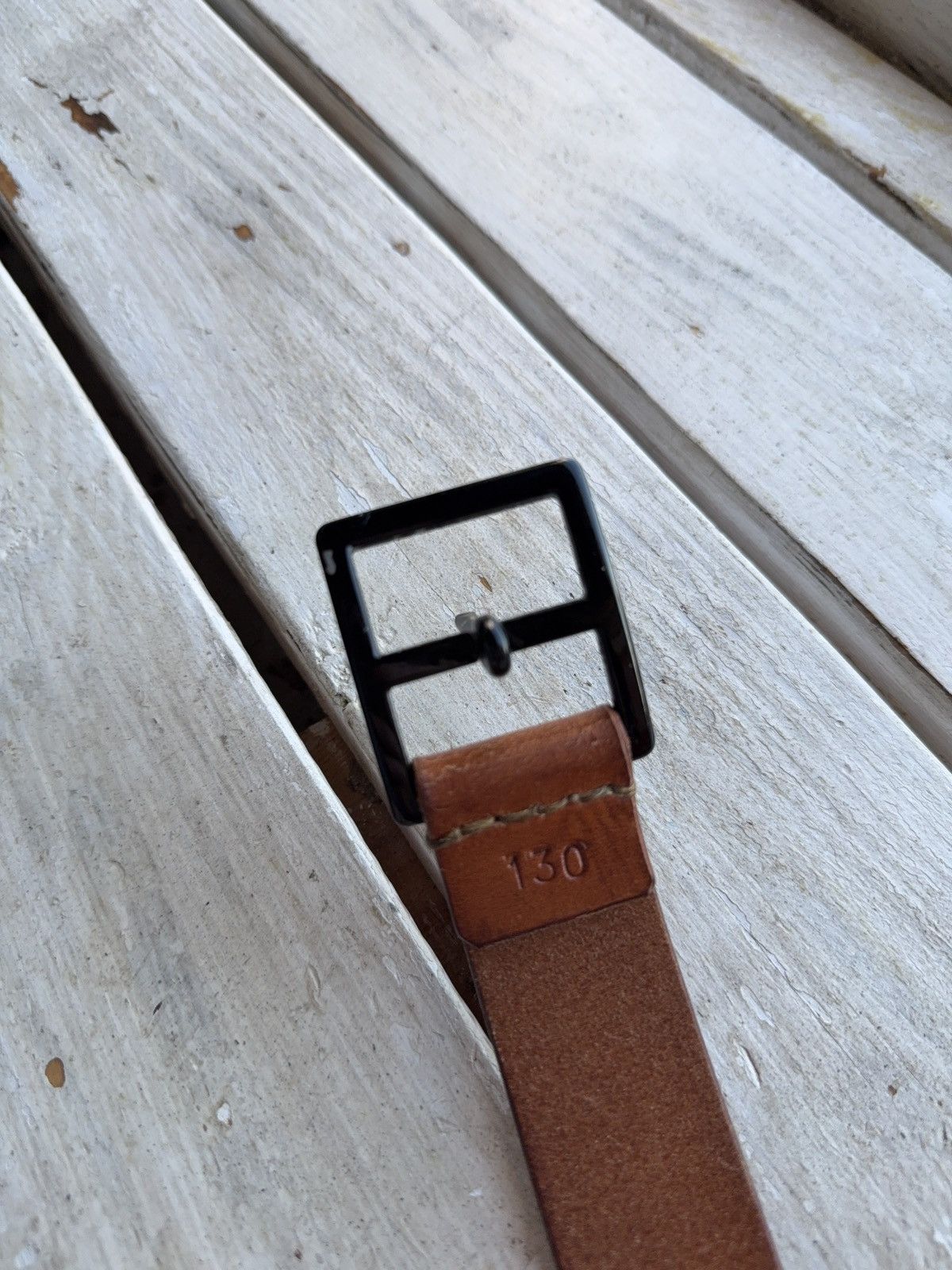 Japanese Brand Vintage 00s Western Cowboy Brown Leather Belt Minimal Buckle Size ONE SIZE - 6 Thumbnail