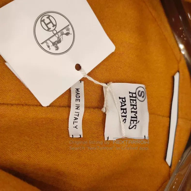 Hermes Hermes Beige and yellow mixed cashmere and wool silk coat Size XS / US 0-2 / IT 36-38 - 4 Thumbnail