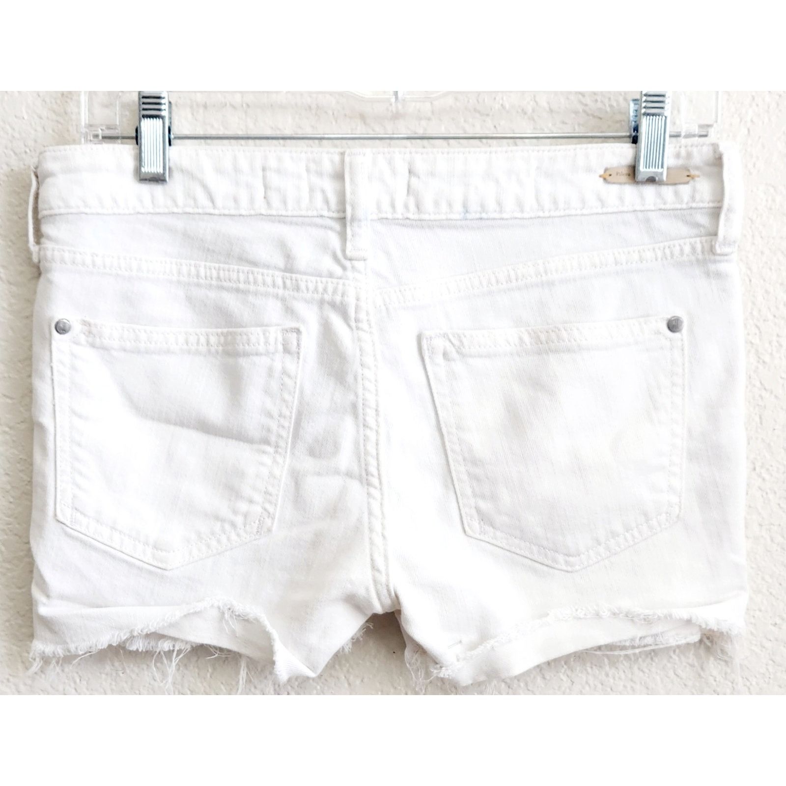 Other Pilcro And The Letterpress White Frayed Hem Denim Shorts 26 Size 31" - 3 Thumbnail