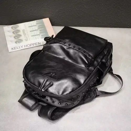 VIBE Gothic Punk PU Leather Rivets Backpacks Size ONE SIZE - 4 Thumbnail